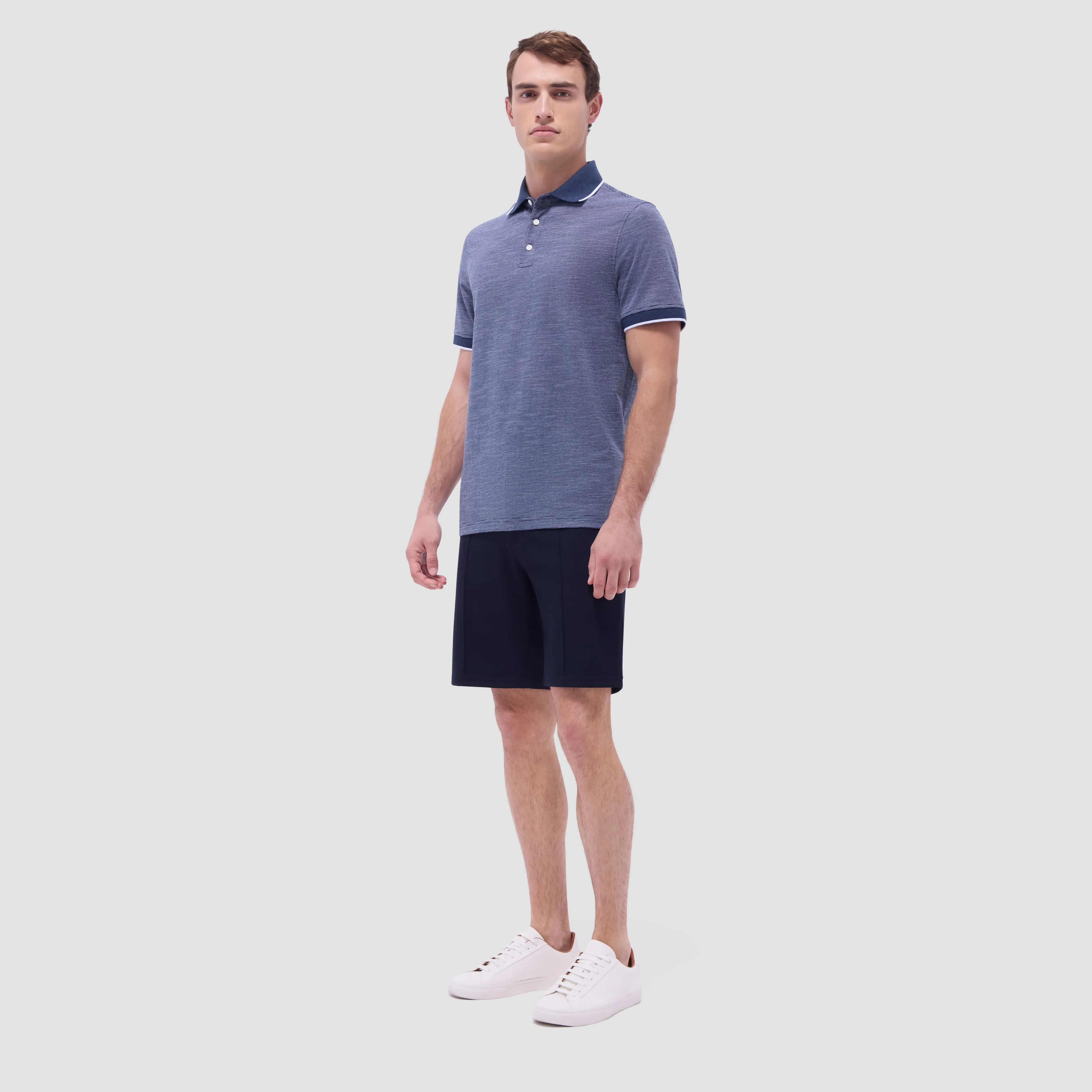Two-Tone Bird's Eye Polo Shirt sold by Bugatchi product image thumbnail 5