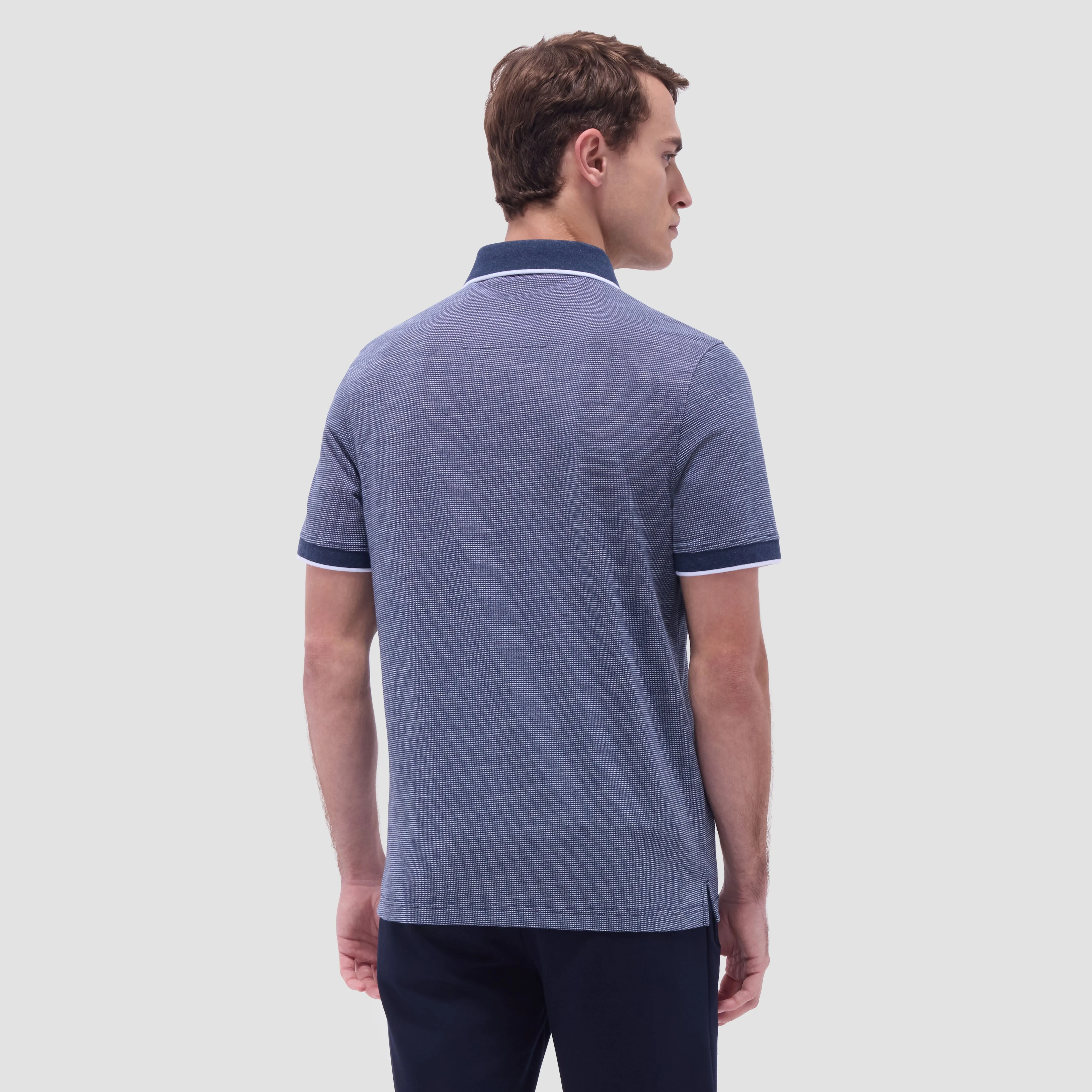 Two-Tone Bird's Eye Polo Shirt sold by Bugatchi product image thumbnail 4