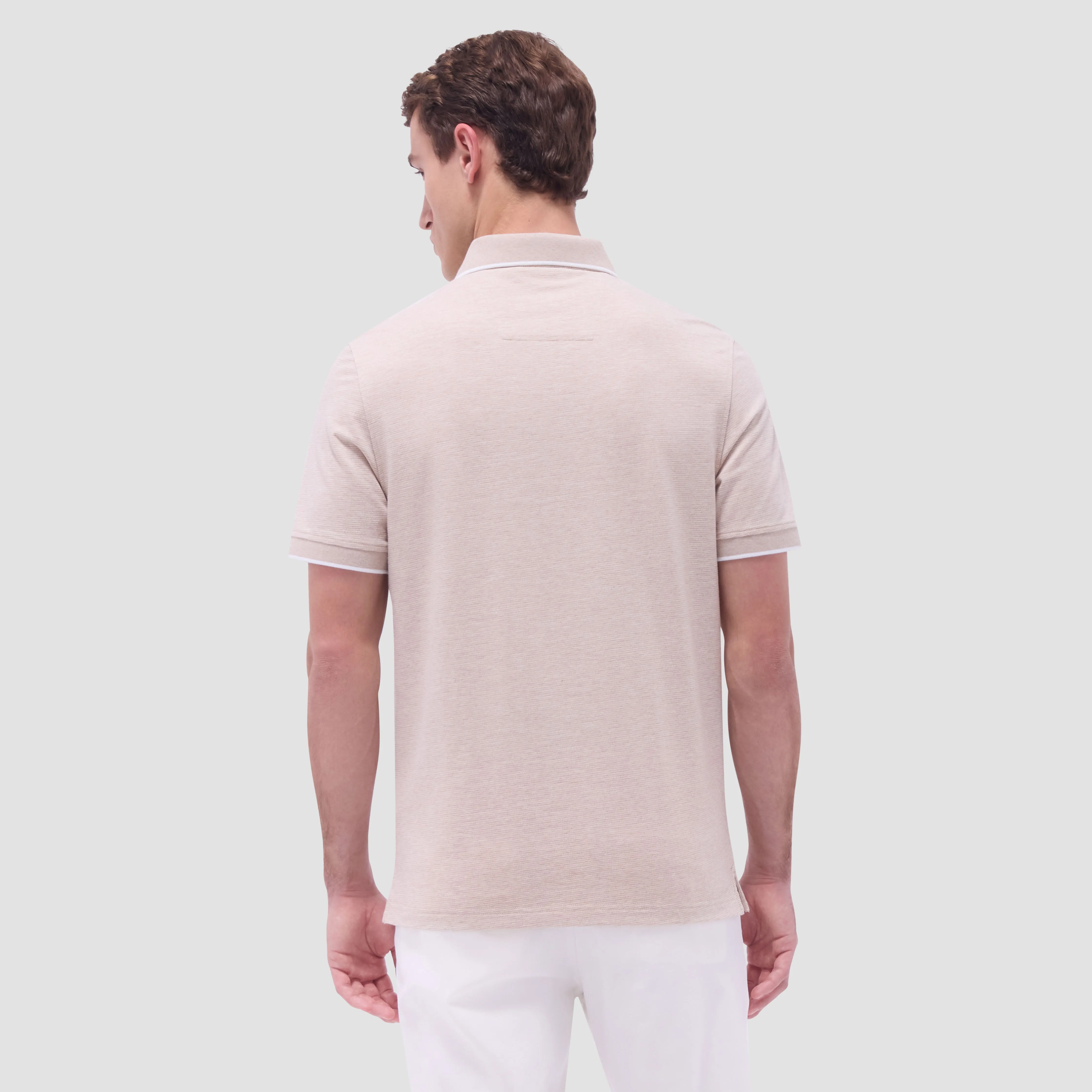 Two-Tone Bird's Eye Polo Shirt sold by Bugatchi product image thumbnail 4