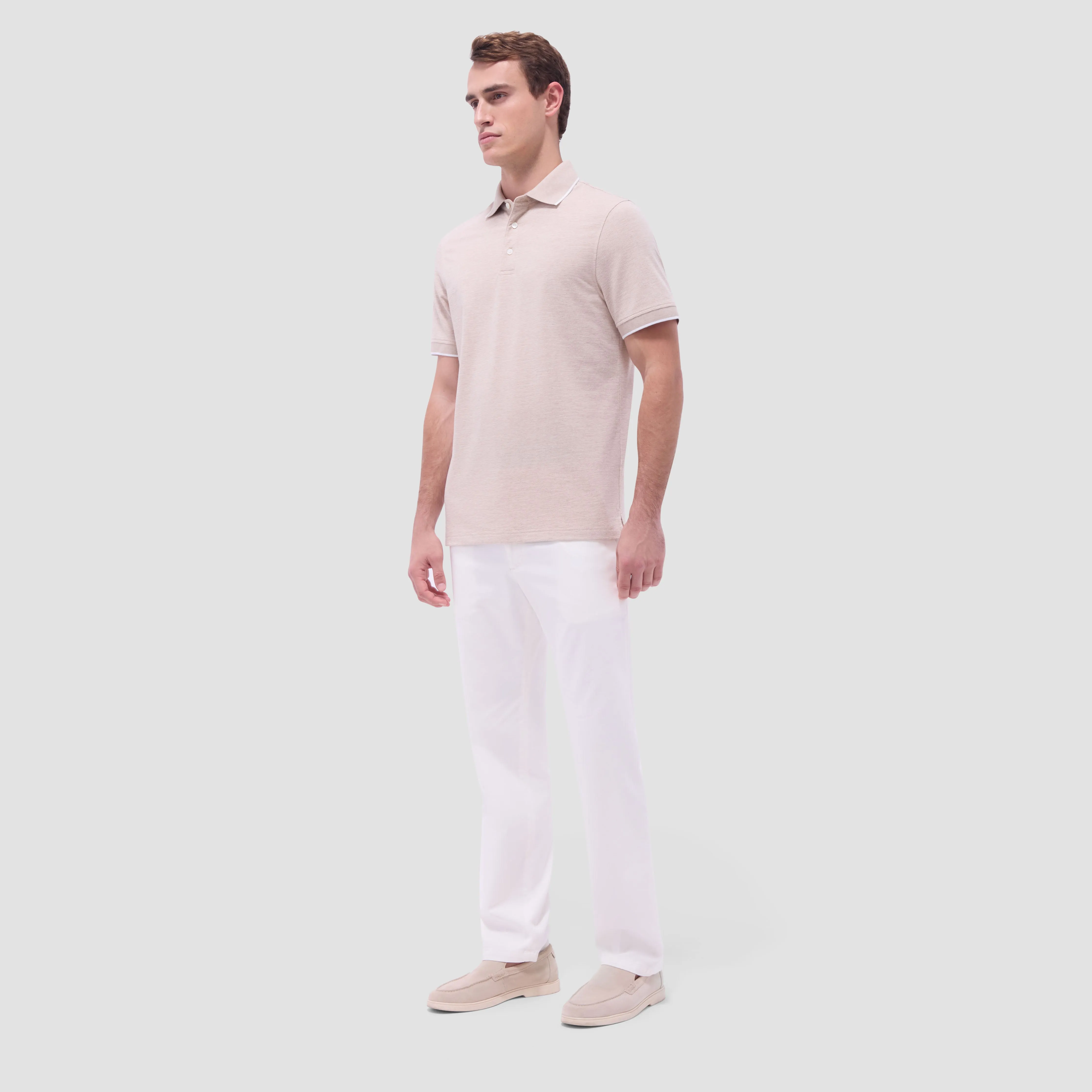 Two-Tone Bird's Eye Polo Shirt sold by Bugatchi product image thumbnail 5