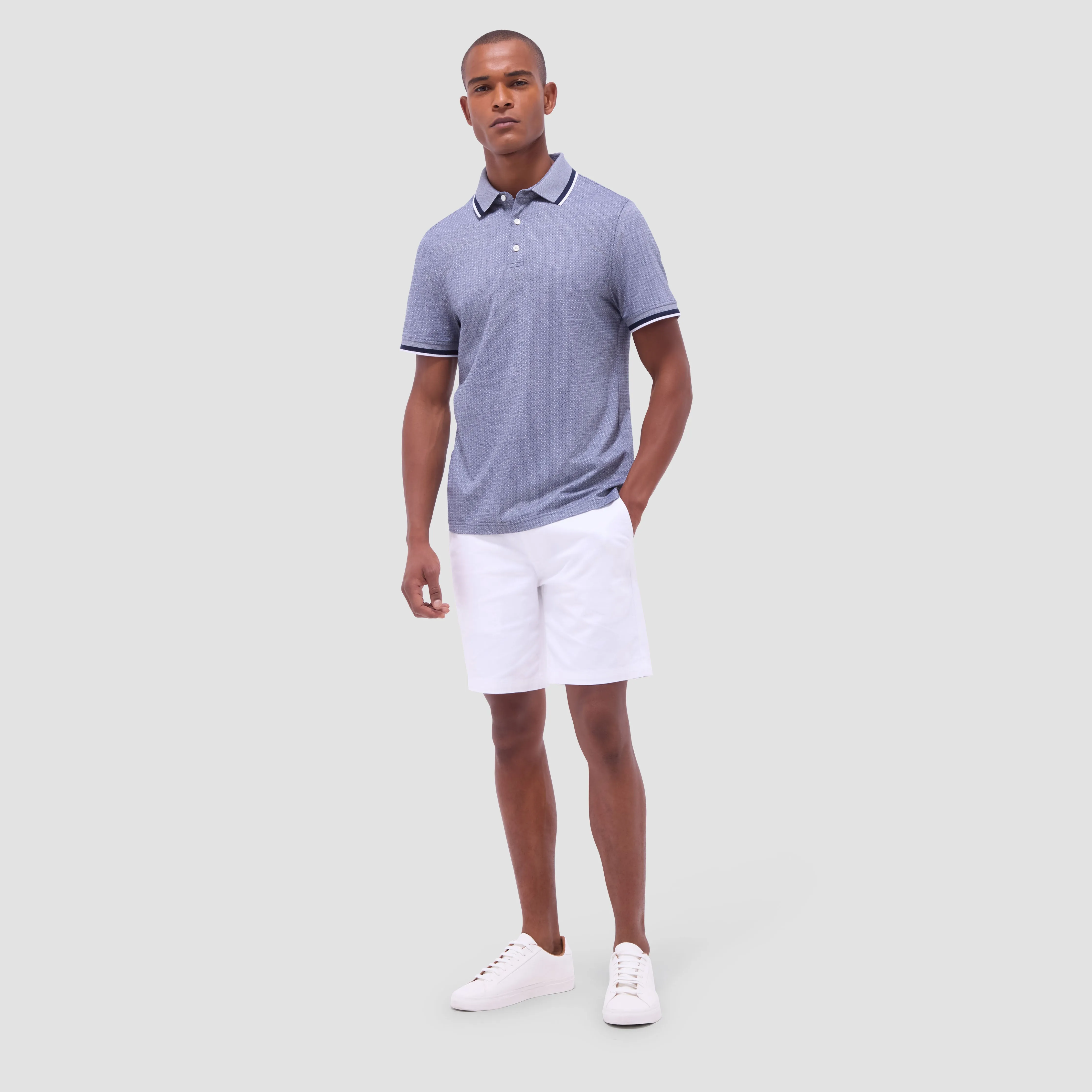 Speckled Bird's Eye Polo Shirt sold by Bugatchi product image thumbnail 5