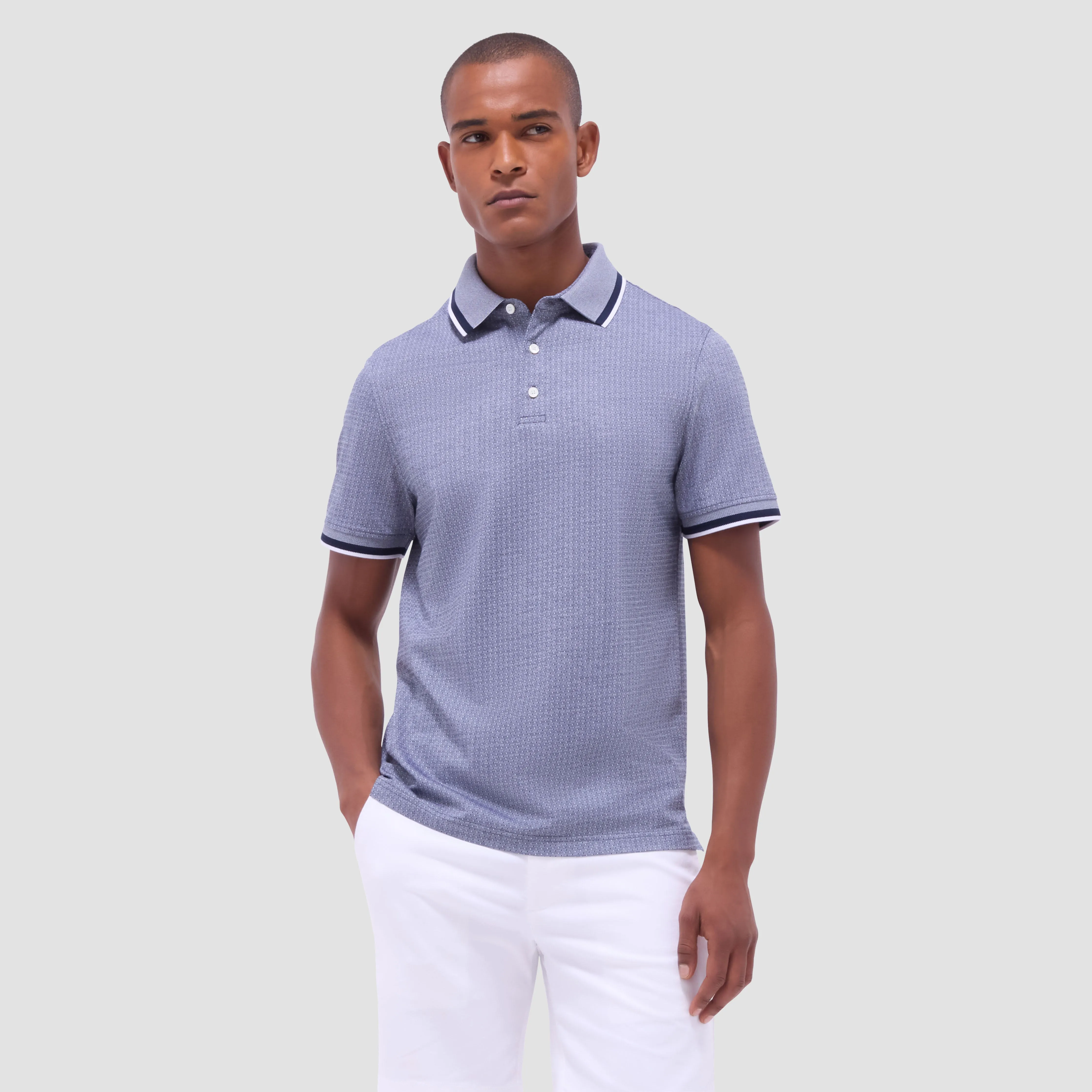 Speckled Bird's Eye Polo Shirt sold by Bugatchi product image thumbnail 2