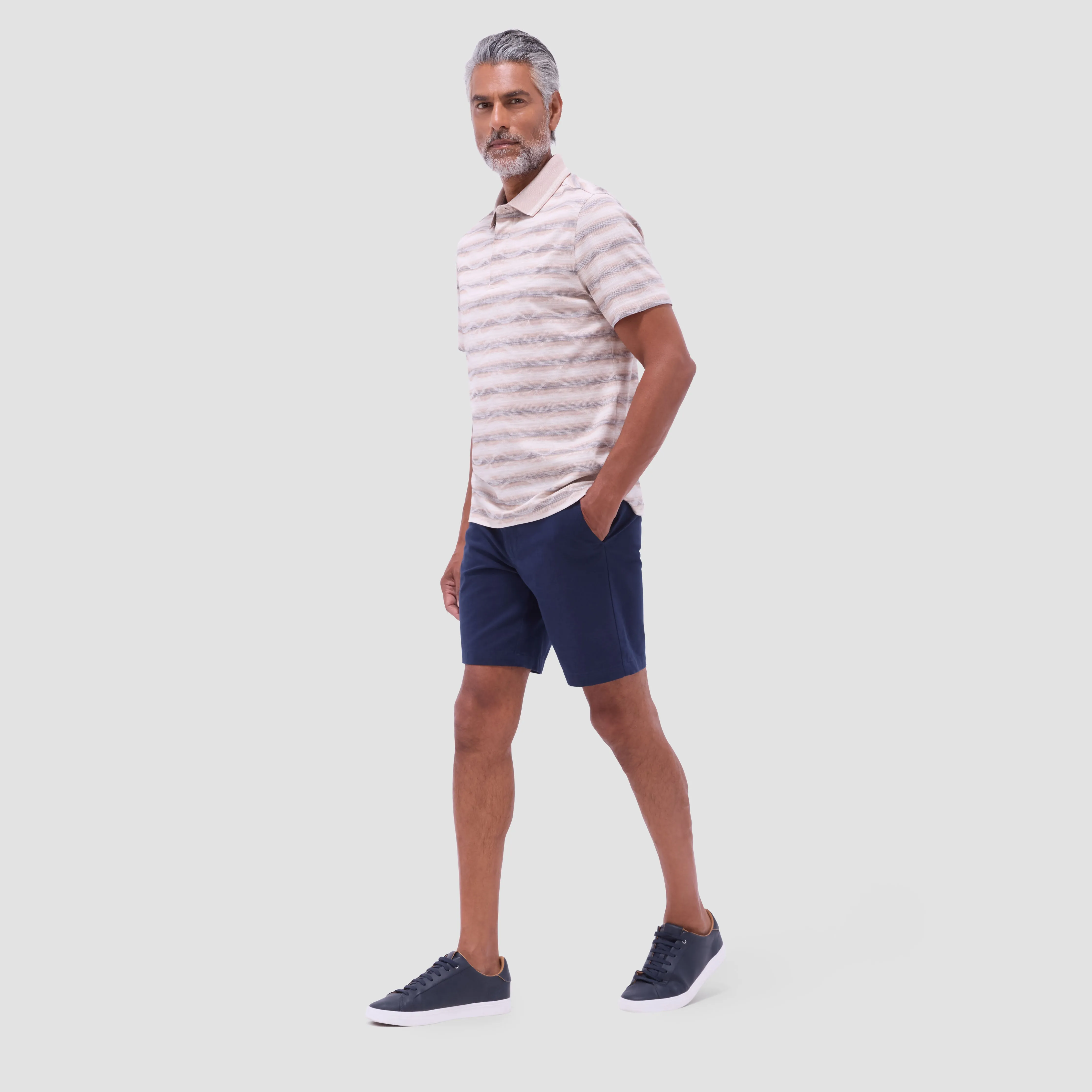 Wave Bird's Eye Polo Shirt sold by Bugatchi product image thumbnail 5