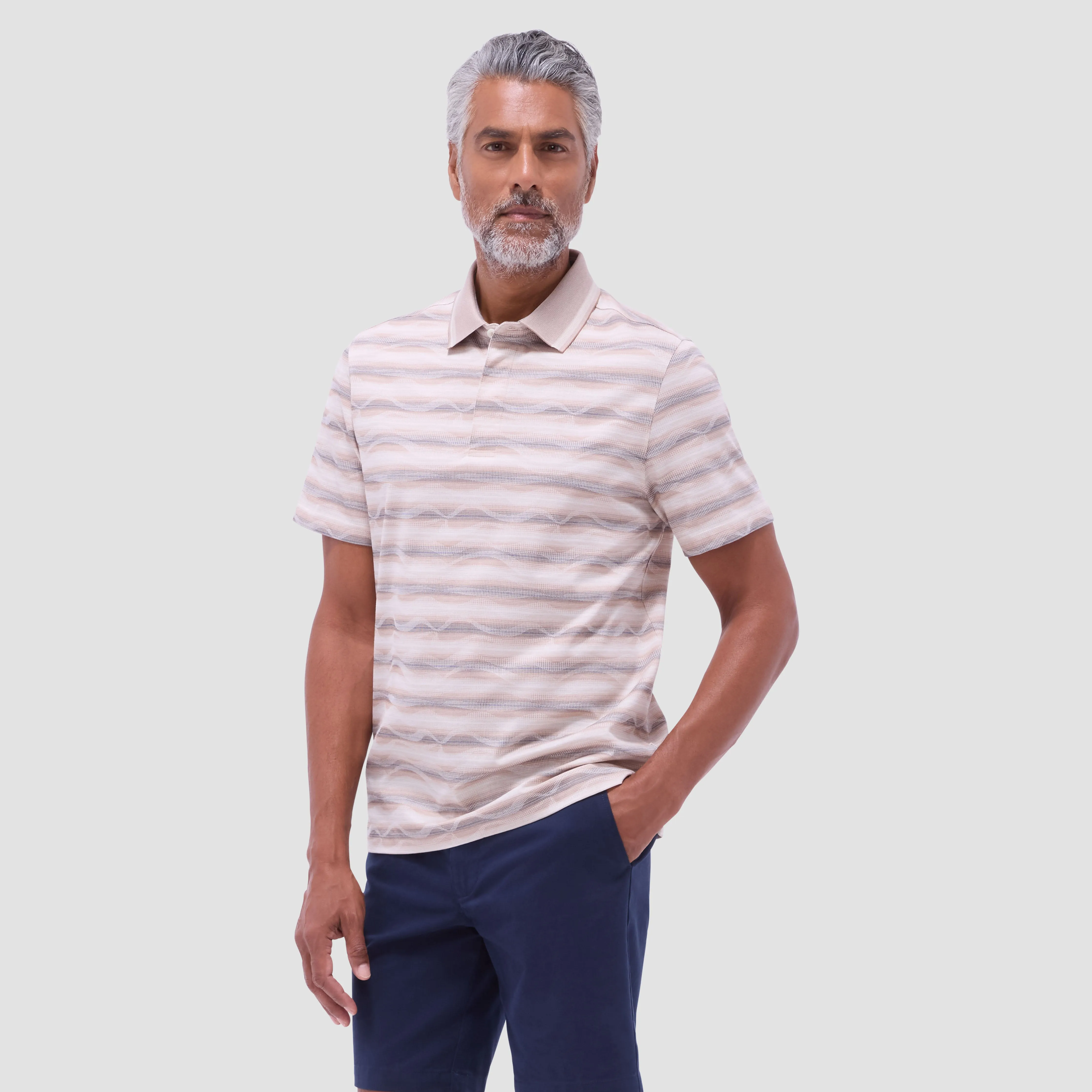 Wave Bird's Eye Polo Shirt sold by Bugatchi product image thumbnail 2