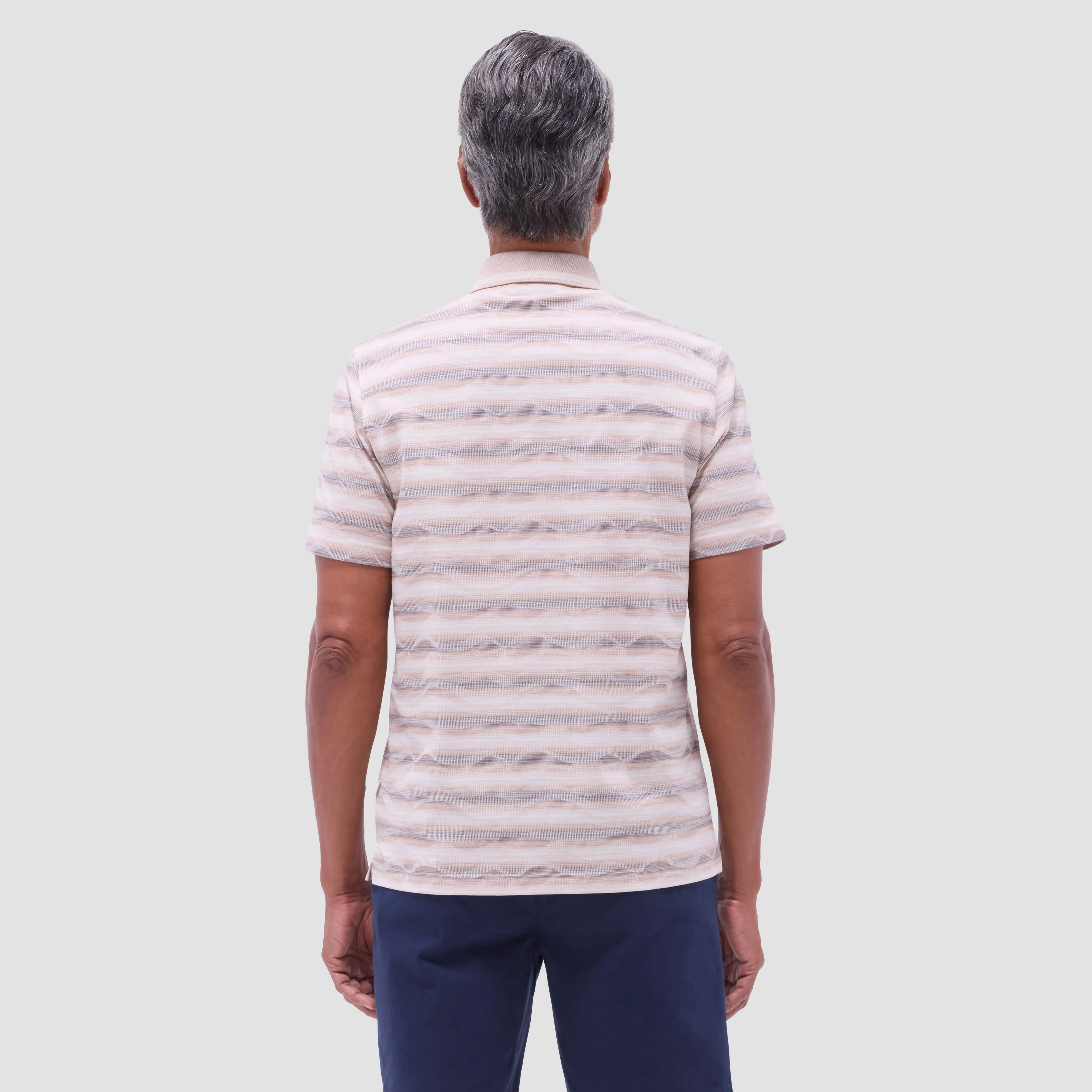 Wave Bird's Eye Polo Shirt sold by Bugatchi product image thumbnail 4