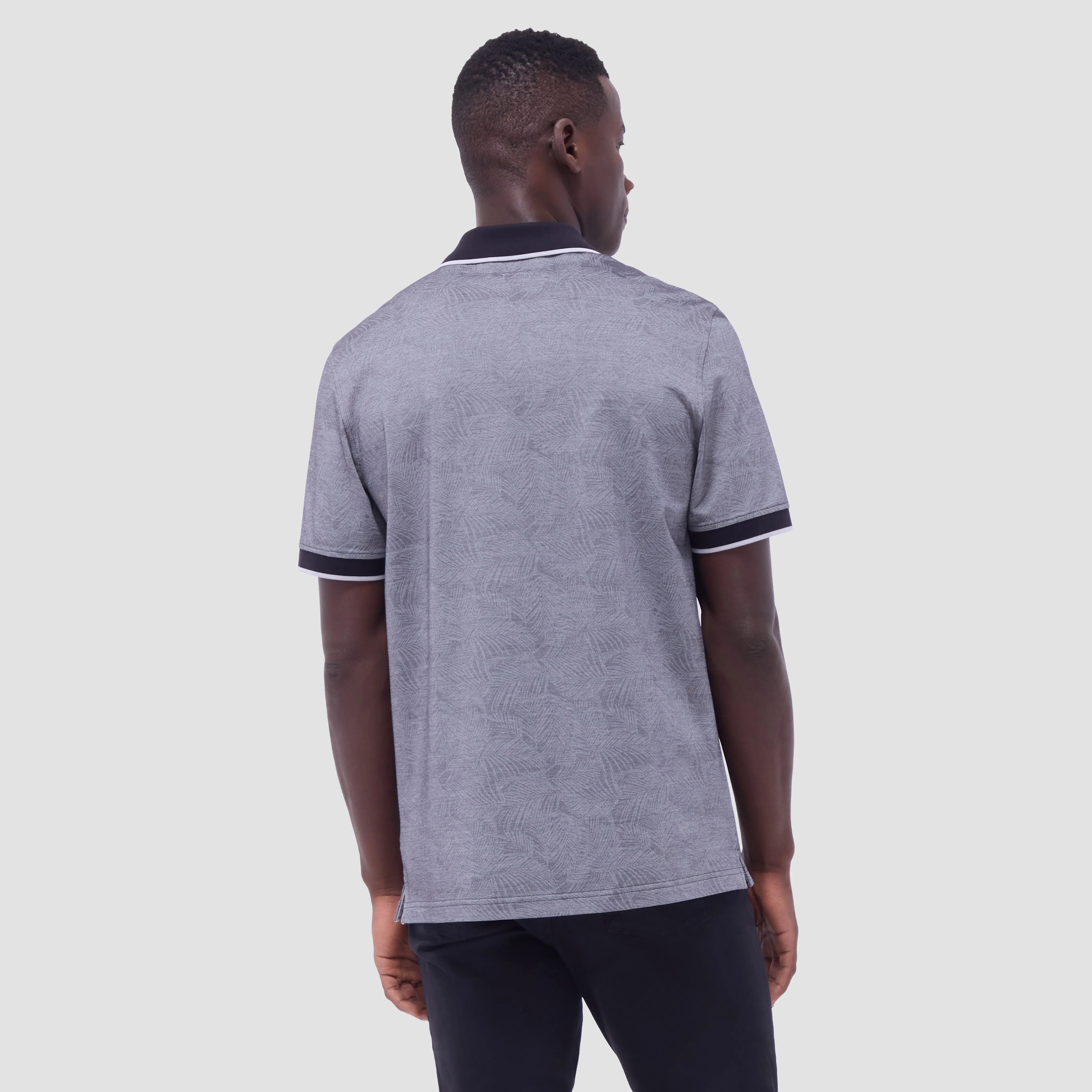 Leaf Print Bird's Eye Polo Shirt sold by Bugatchi product image thumbnail 4