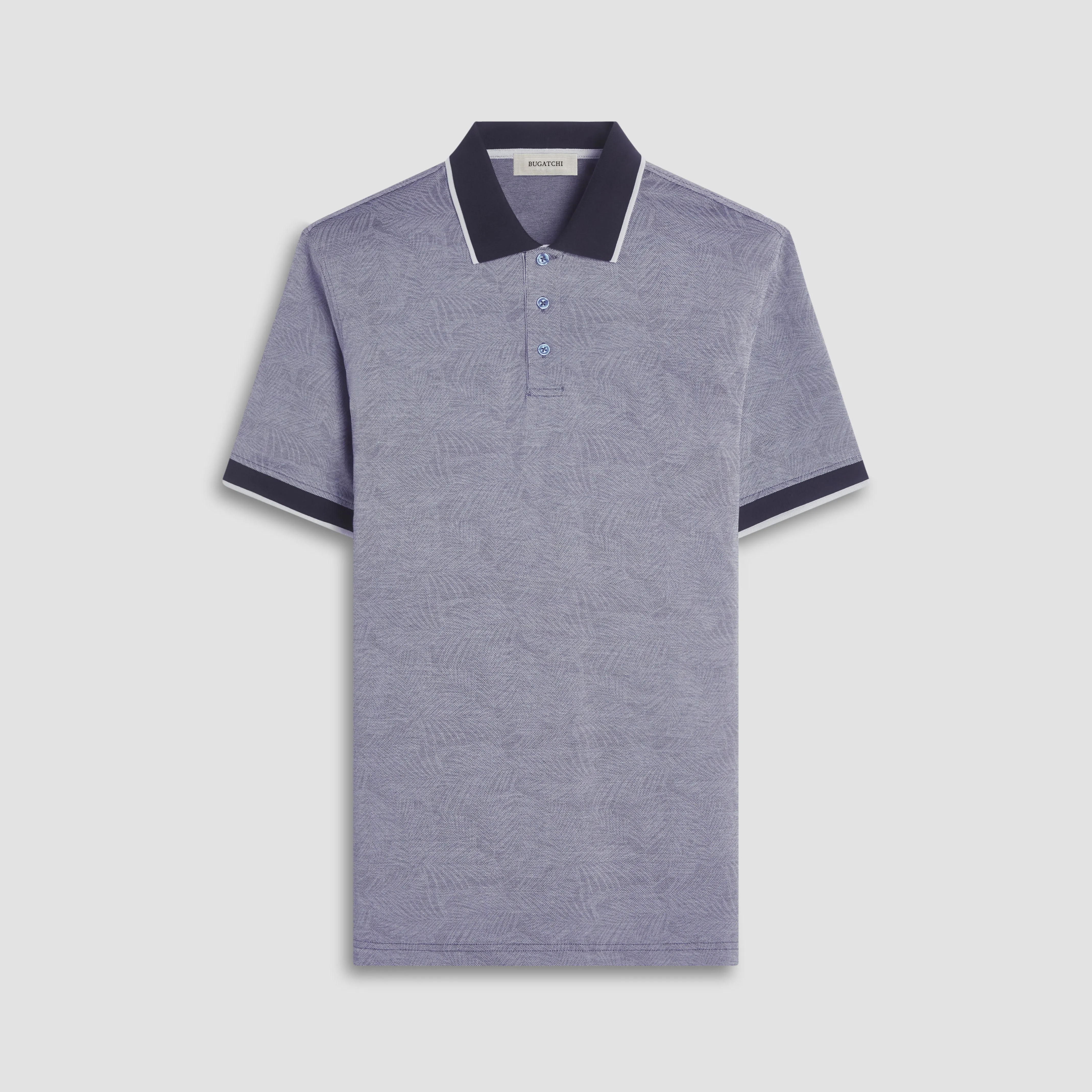 Leaf Print Bird's Eye Polo Shirt sold by Bugatchi