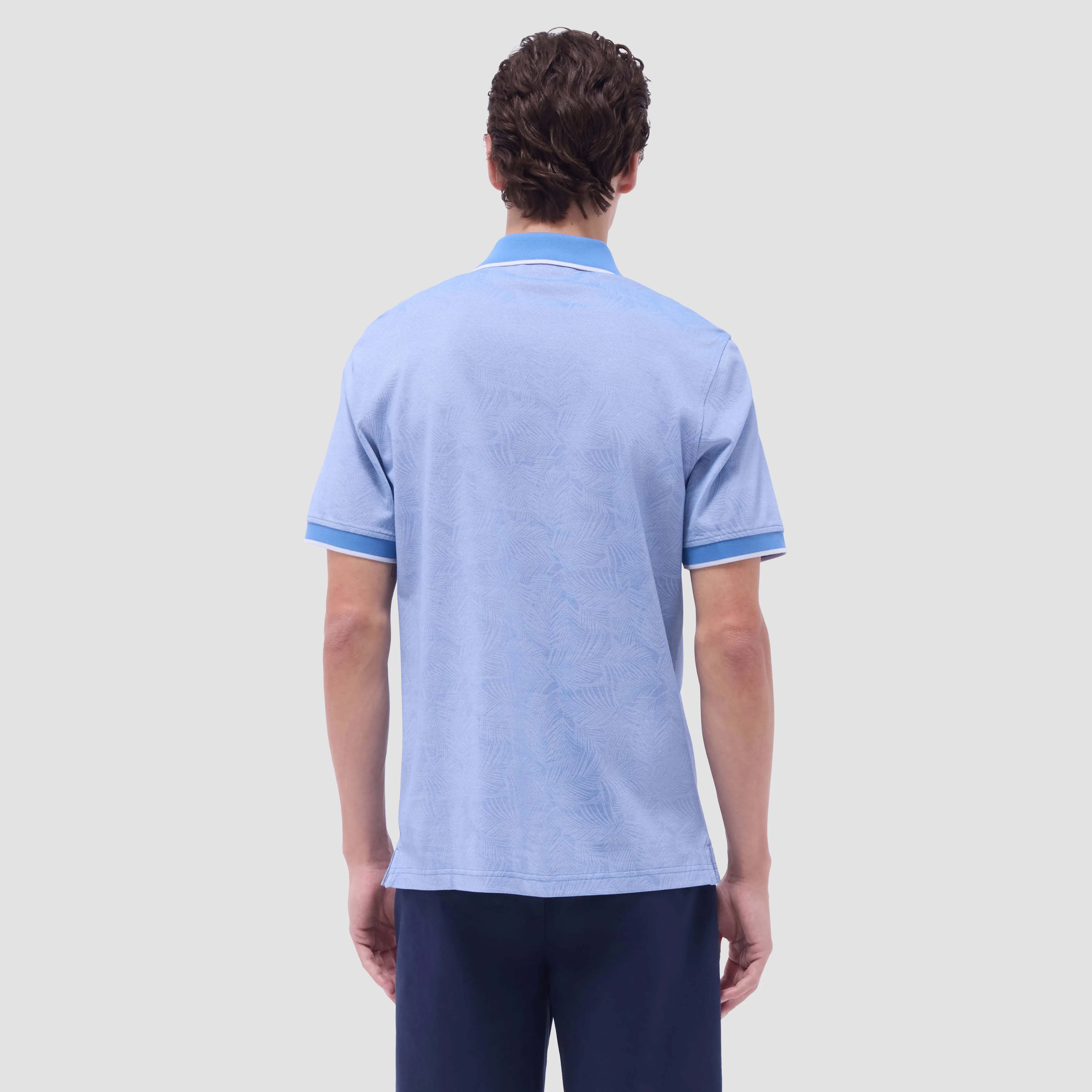 Leaf Print Bird's Eye Polo Shirt sold by Bugatchi product image thumbnail 5