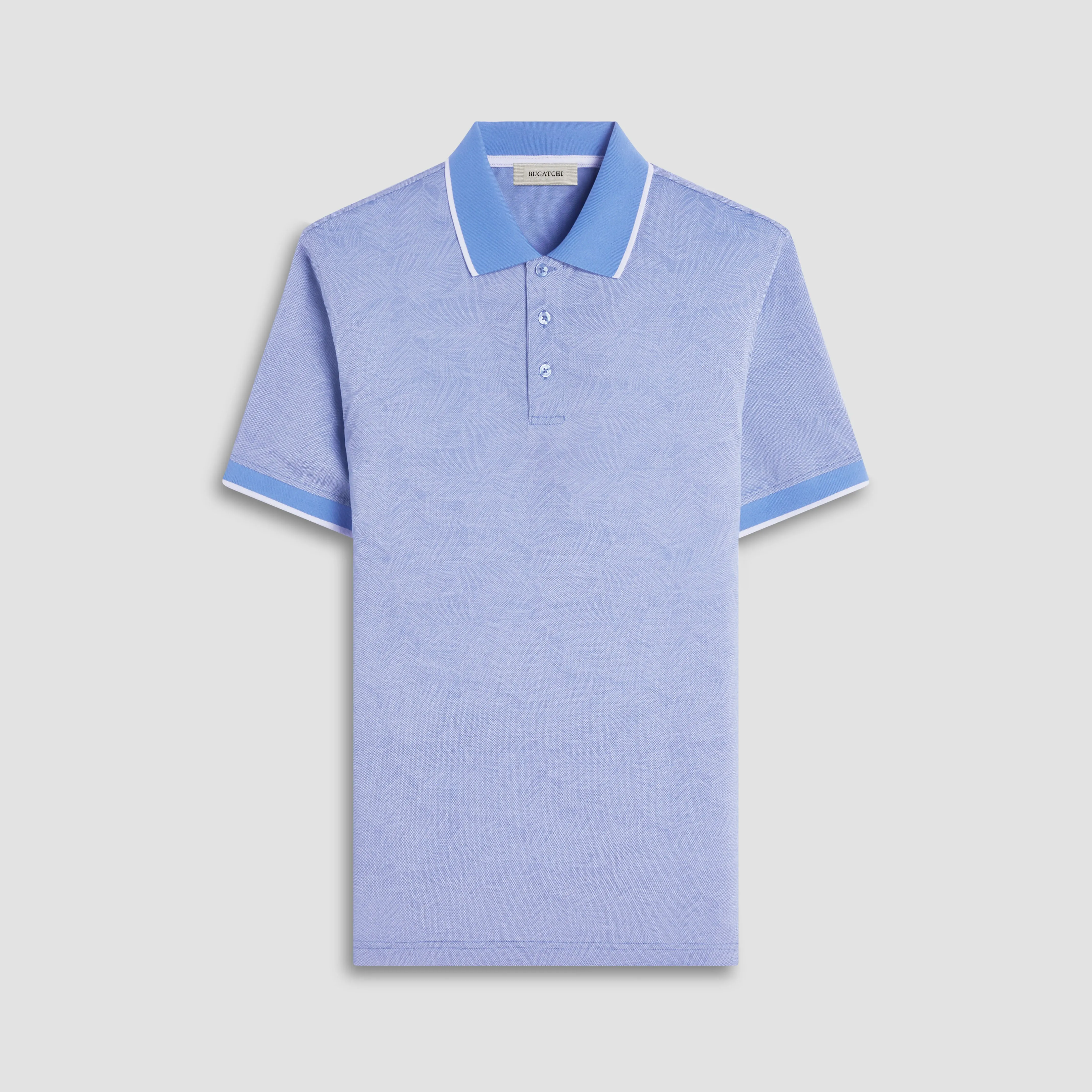 Leaf Print Bird's Eye Polo Shirt sold by Bugatchi product image thumbnail 2