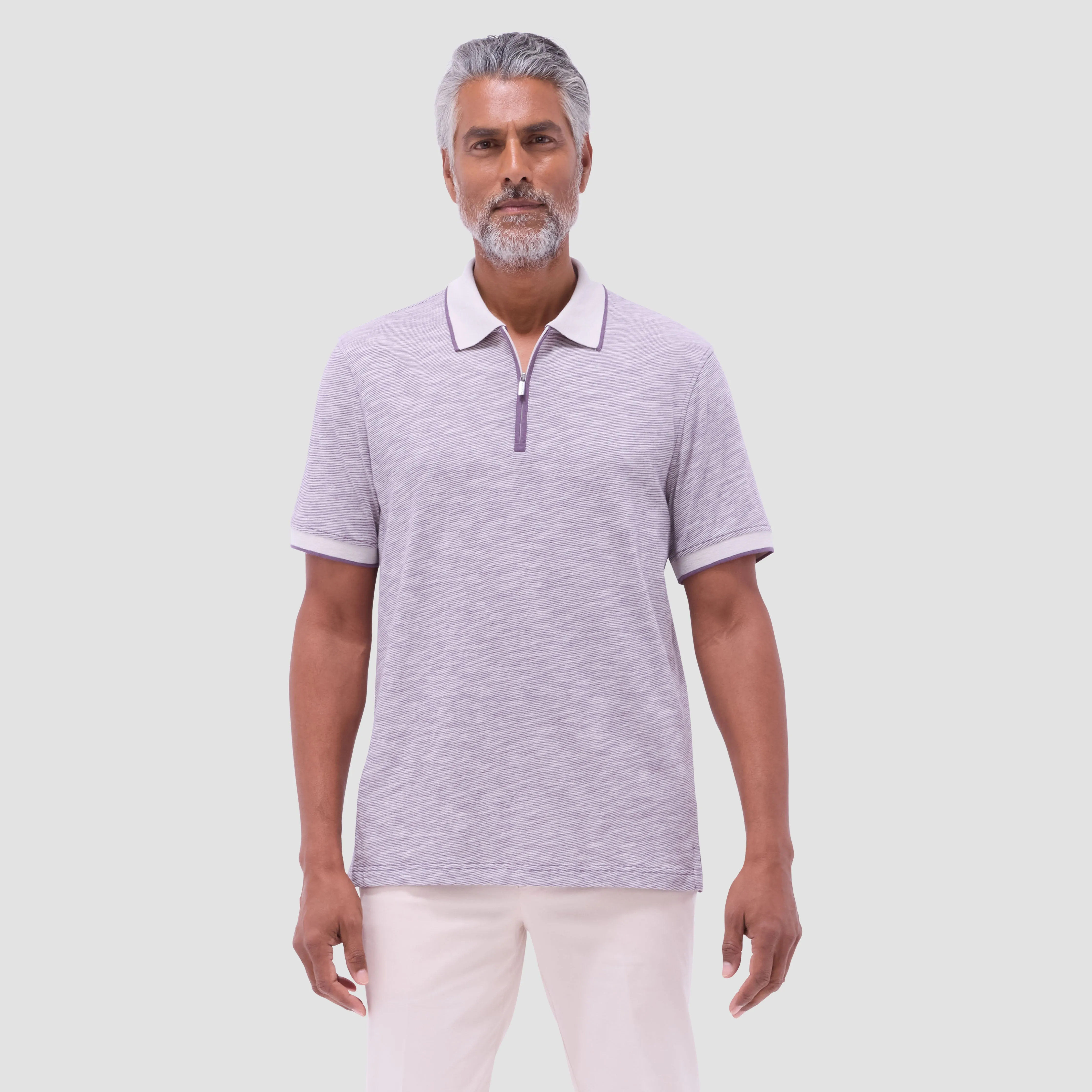 Textured Quarter-Zip Polo Shirt sold by Bugatchi product image thumbnail 2