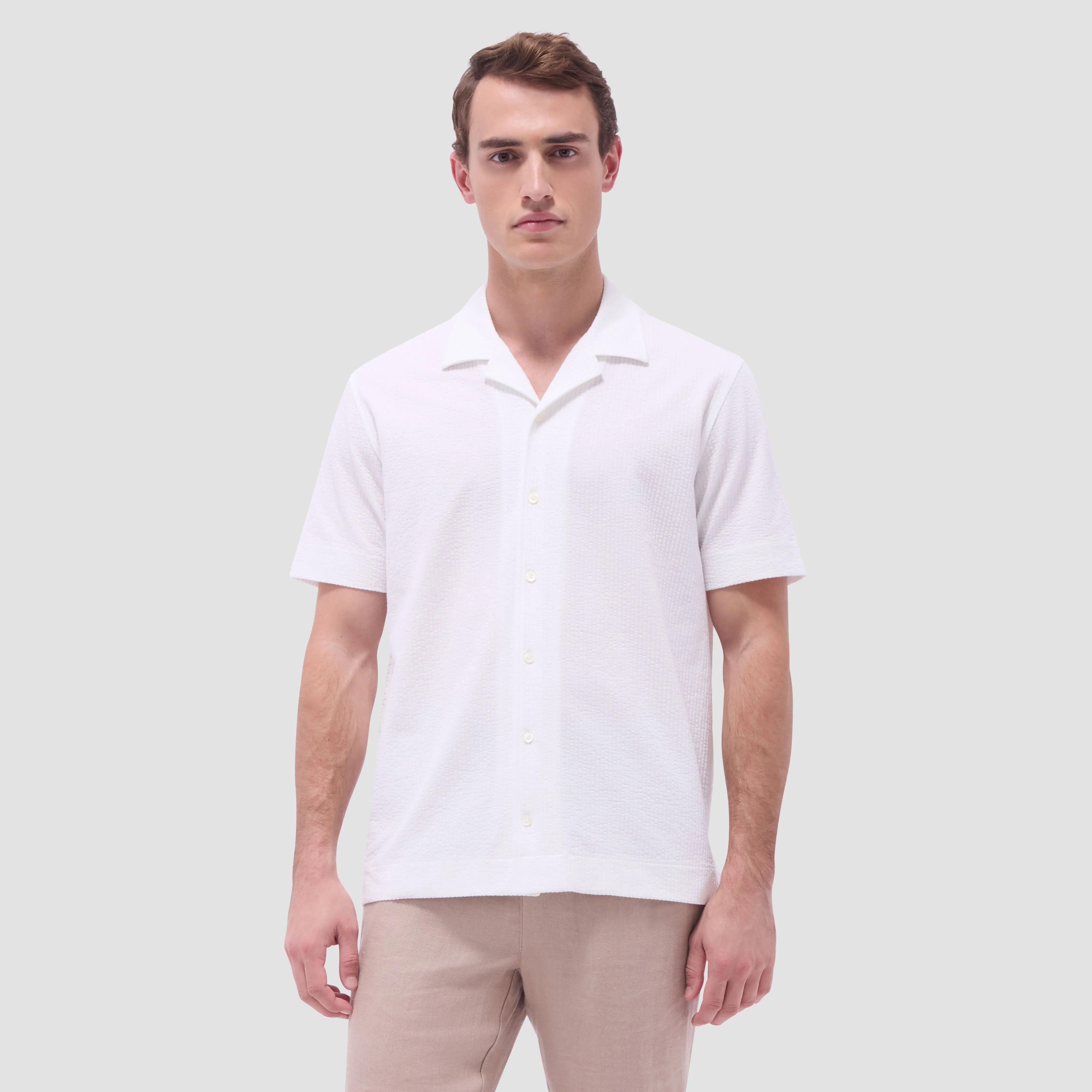 Seersucker Crinkled Camp Shirt sold by Bugatchi product image thumbnail 2