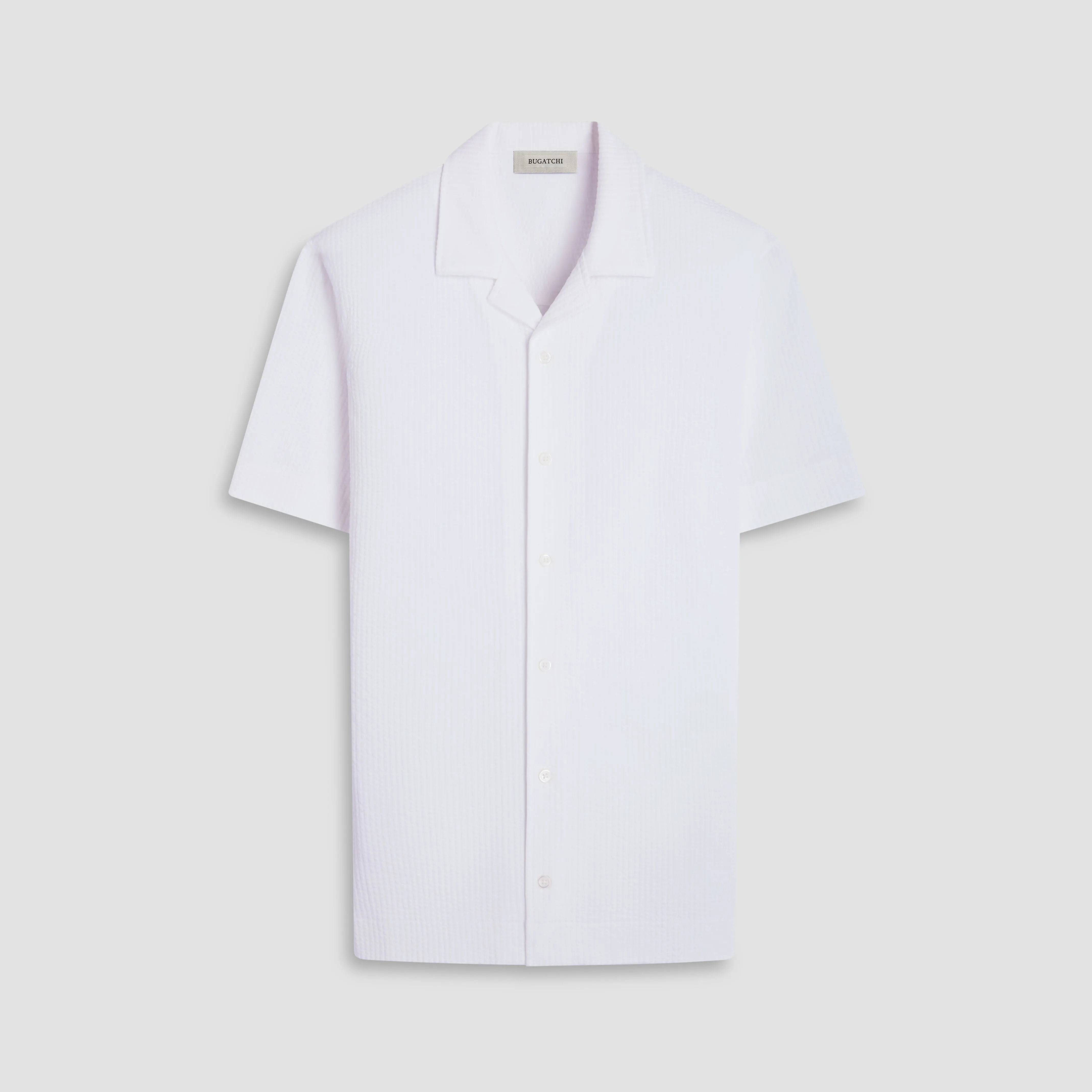 Seersucker Crinkled Camp Shirt sold by Bugatchi