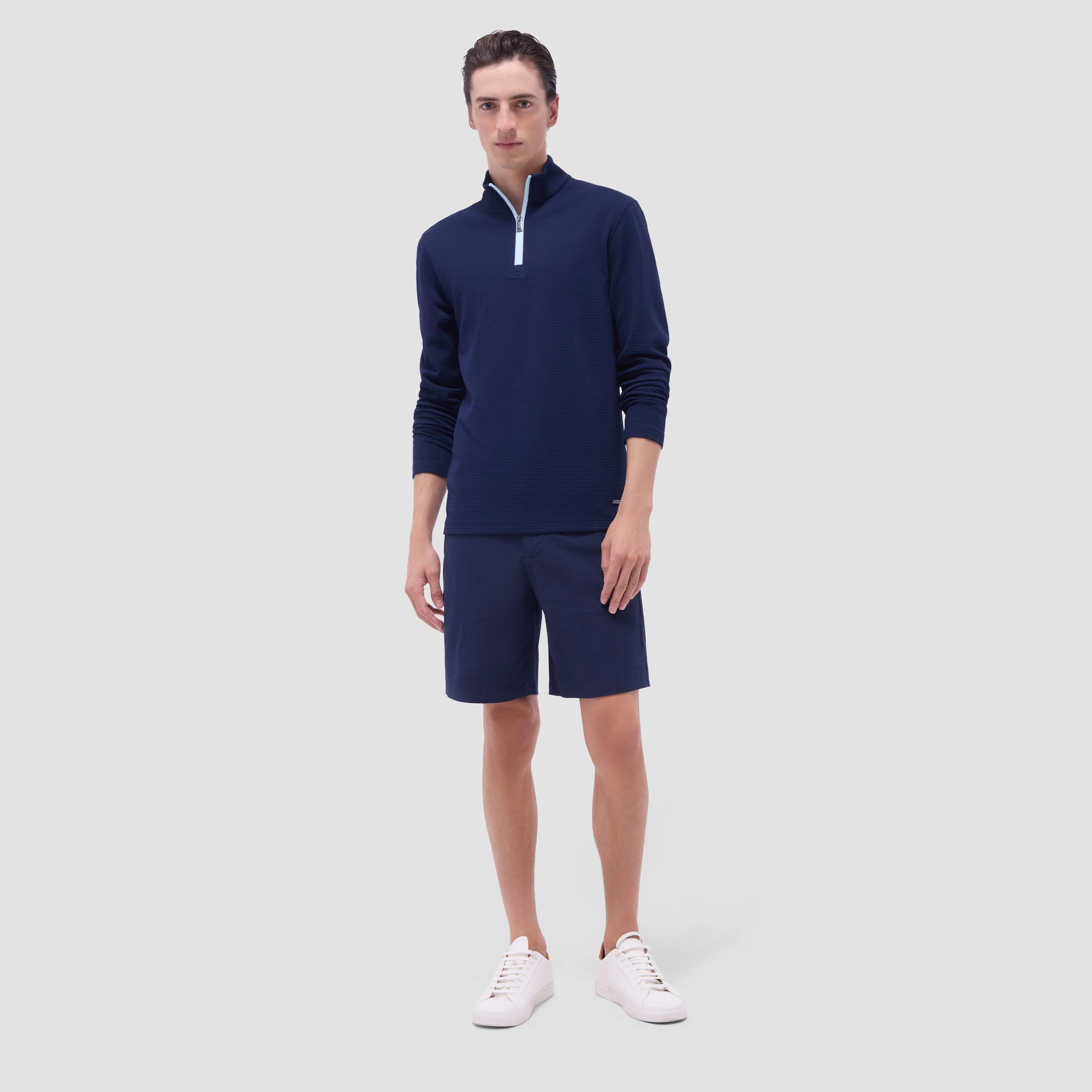 Textured Performance Quarter-Zip Pullover sold by Bugatchi product image thumbnail 5