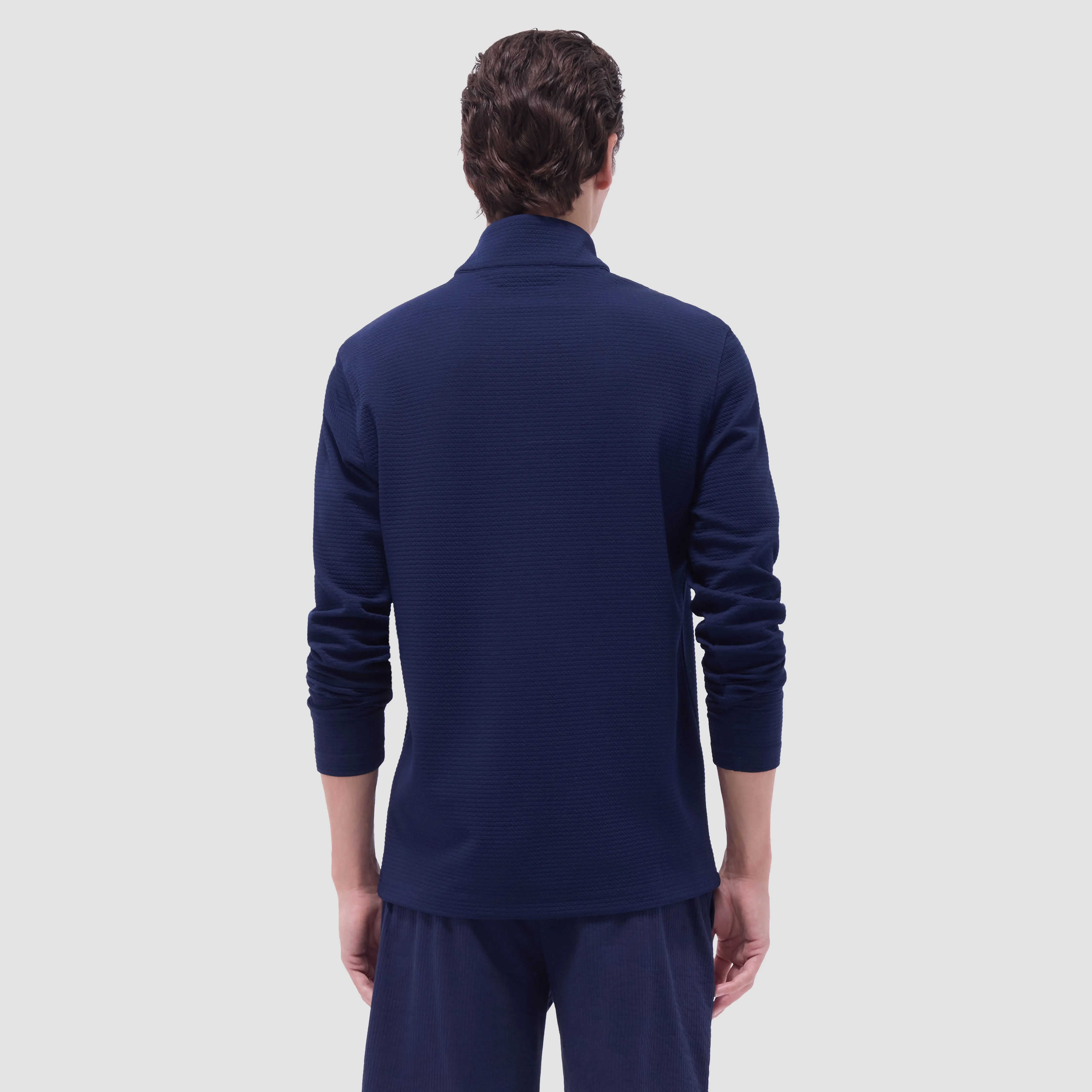 Textured Performance Quarter-Zip Pullover sold by Bugatchi product image thumbnail 4