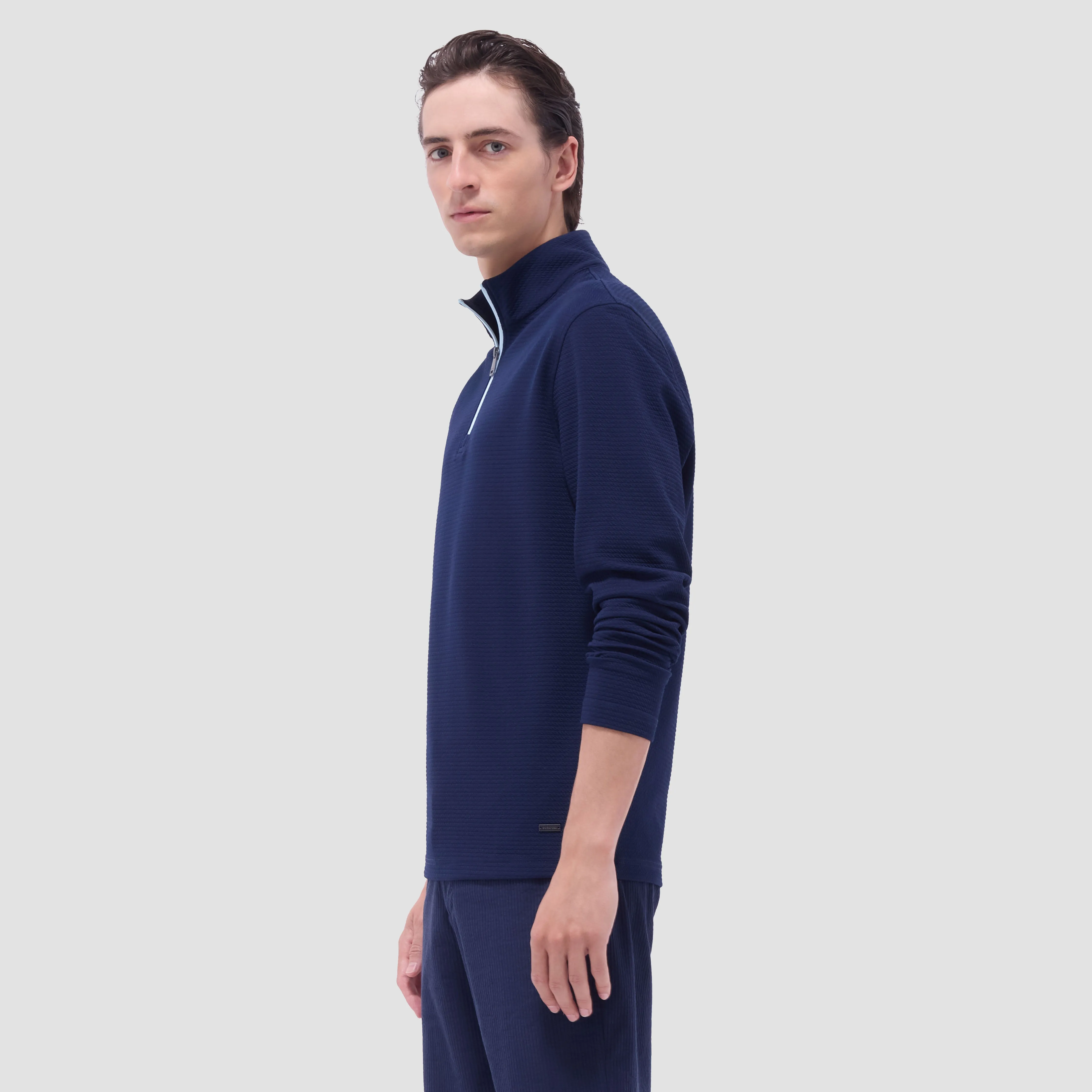 Textured Performance Quarter-Zip Pullover sold by Bugatchi product image thumbnail 3