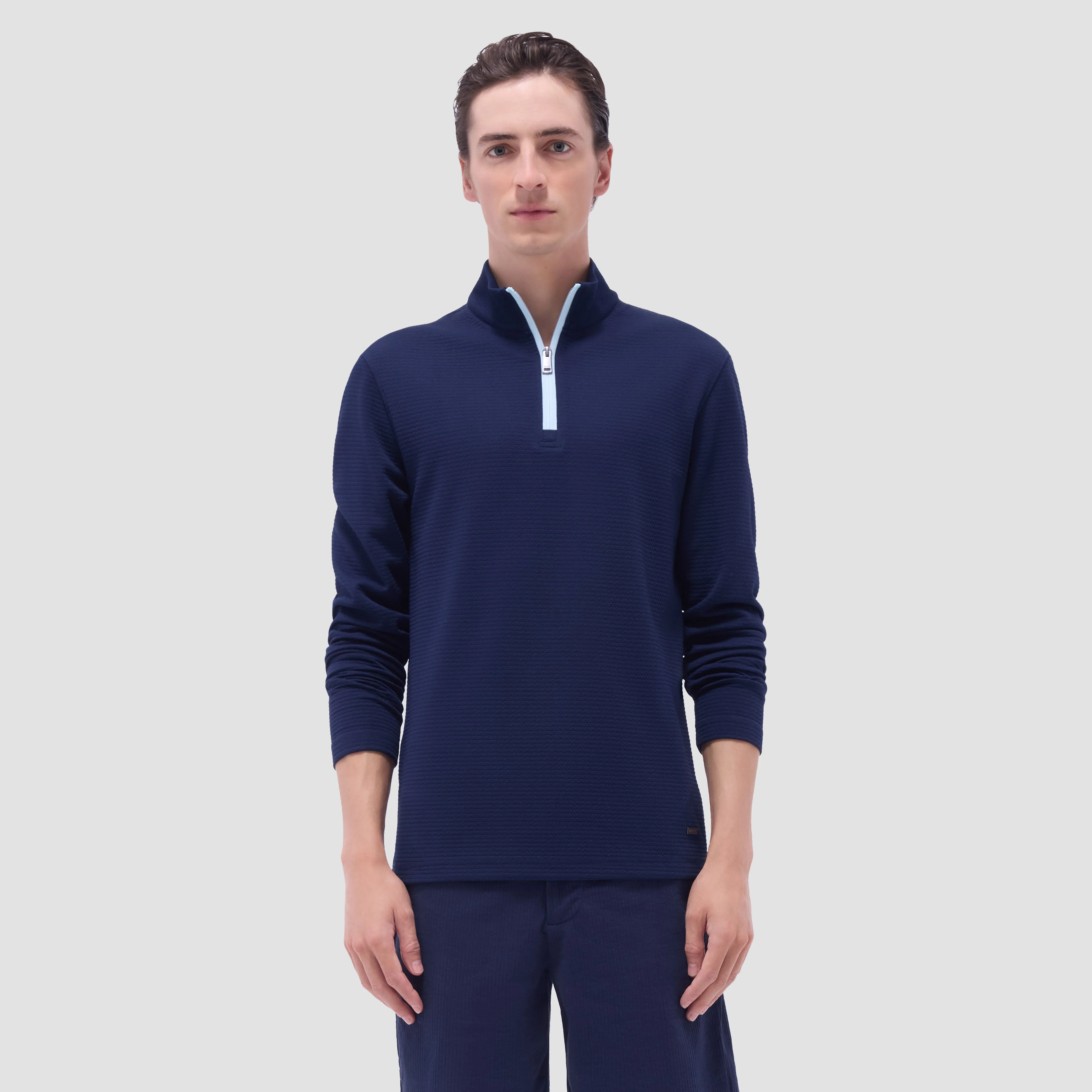 Textured Performance Quarter-Zip Pullover sold by Bugatchi product image thumbnail 2