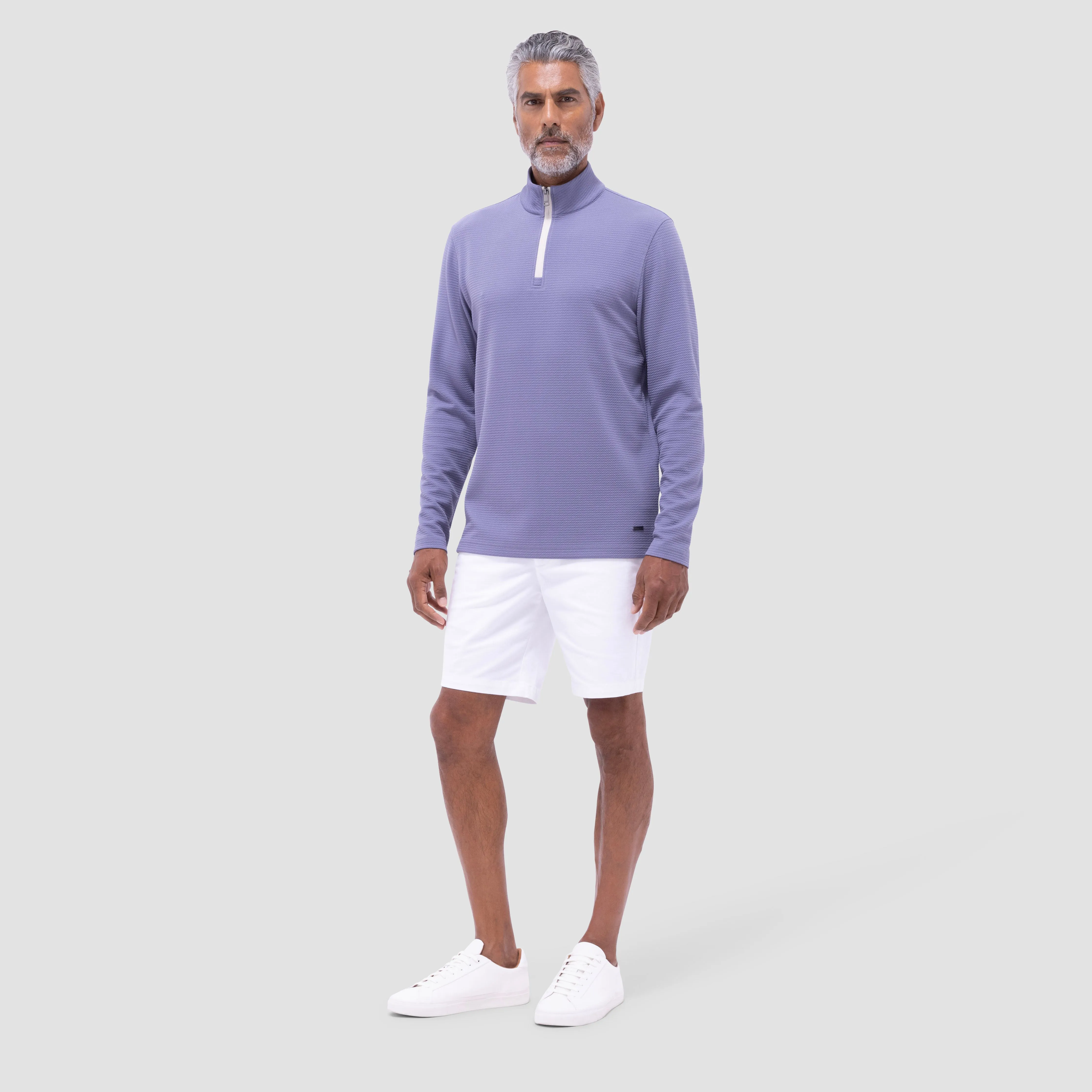 Textured Performance Quarter-Zip Pullover sold by Bugatchi product image thumbnail 5