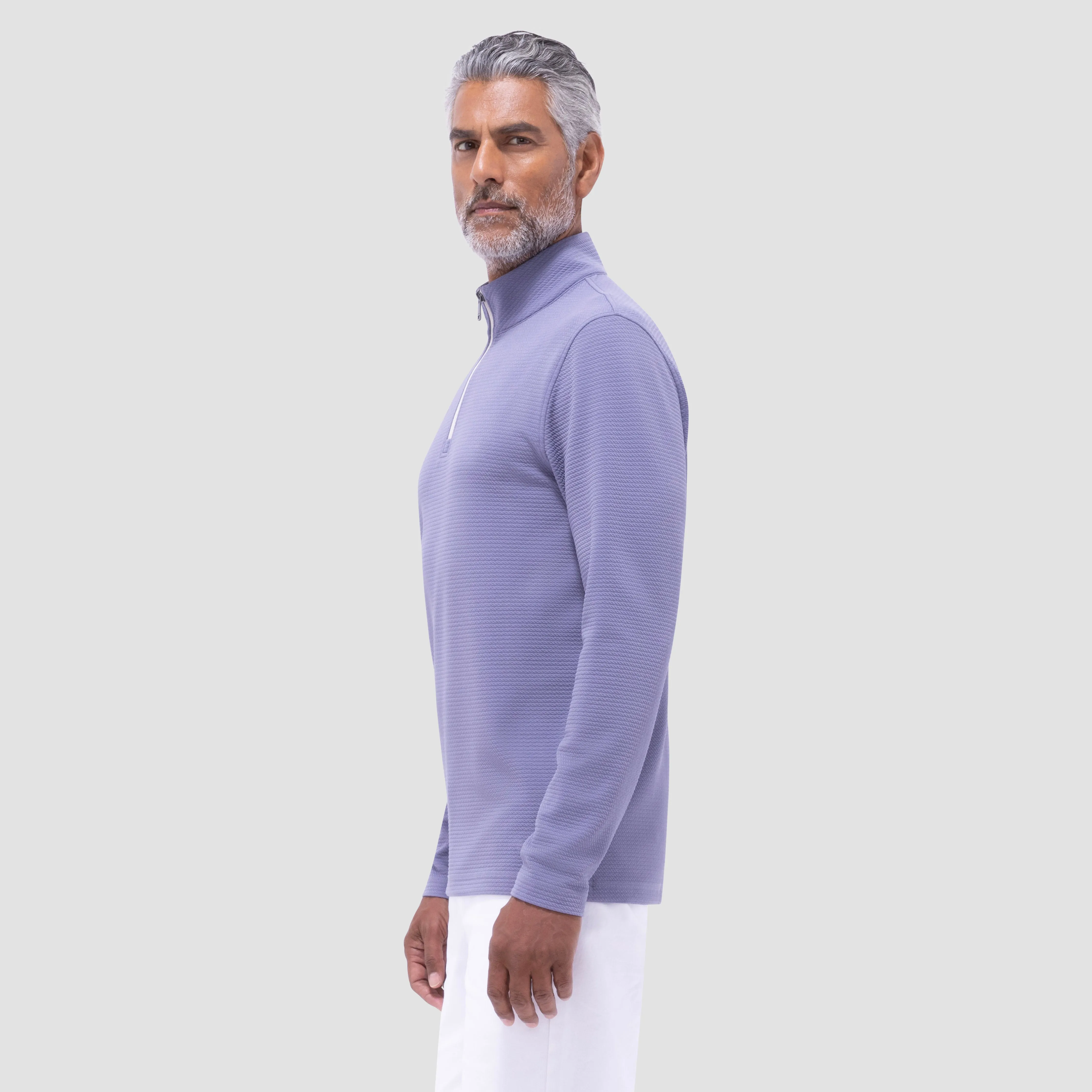 Textured Performance Quarter-Zip Pullover sold by Bugatchi product image thumbnail 3
