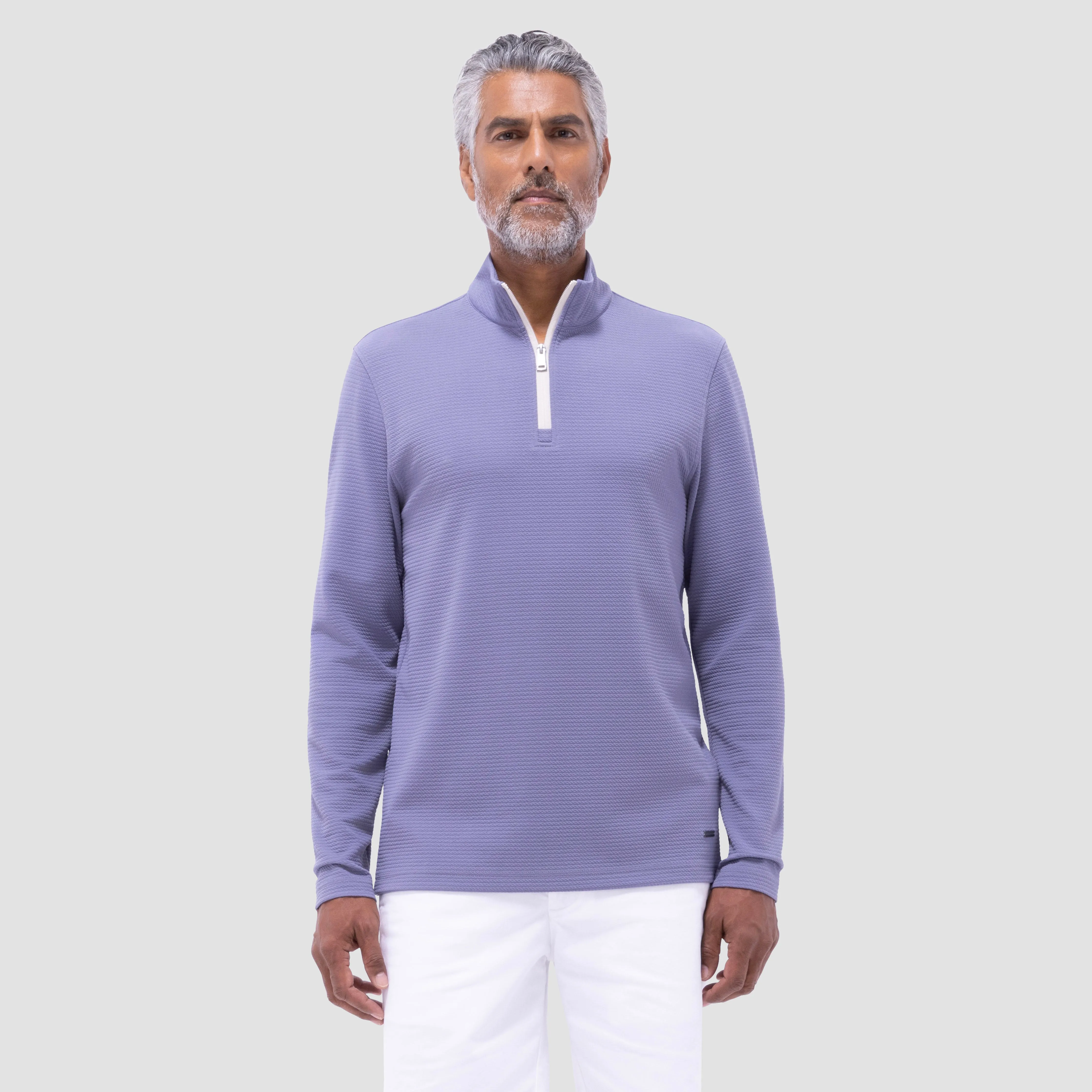 Textured Performance Quarter-Zip Pullover sold by Bugatchi product image thumbnail 2