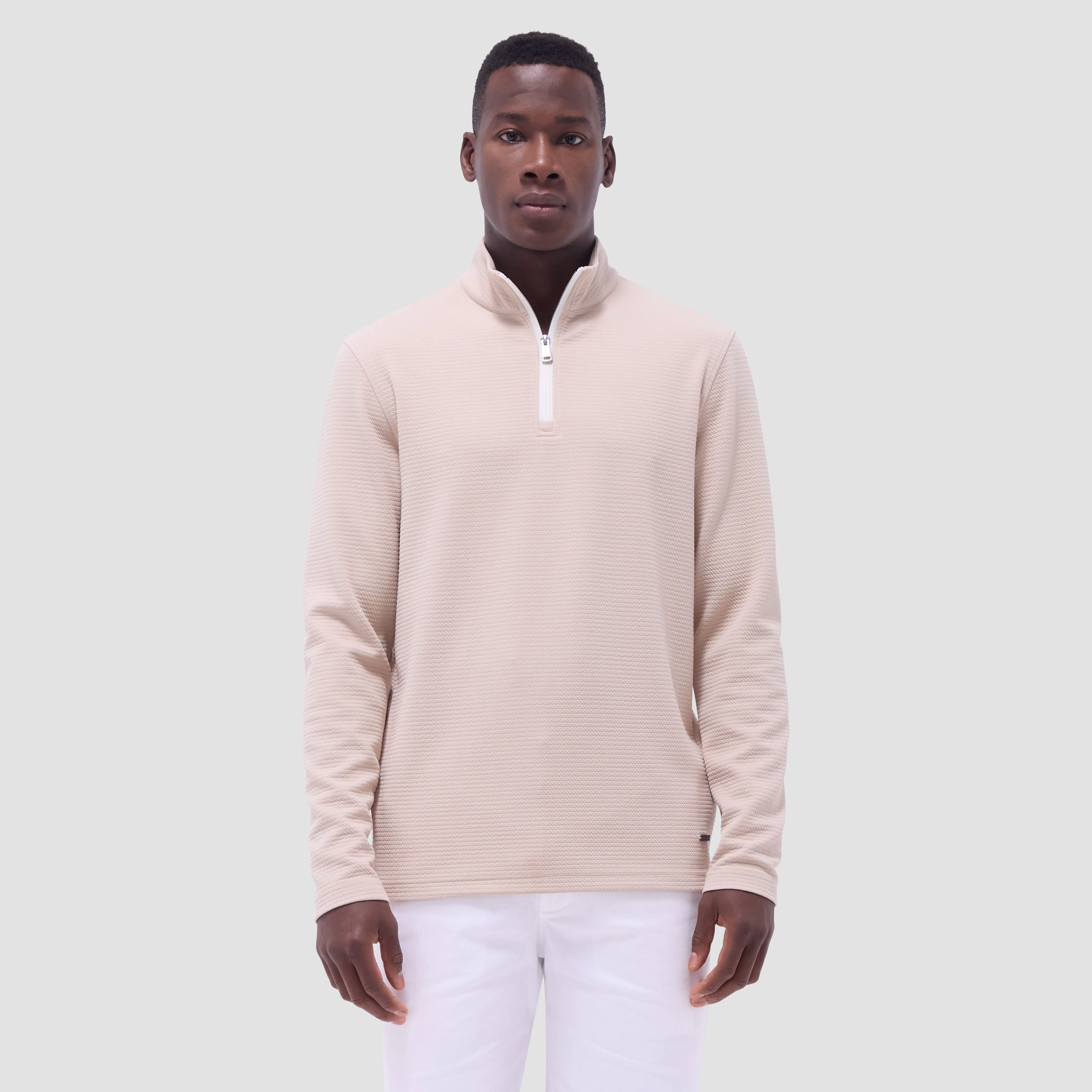 Textured Performance Quarter-Zip Pullover sold by Bugatchi product image thumbnail 2