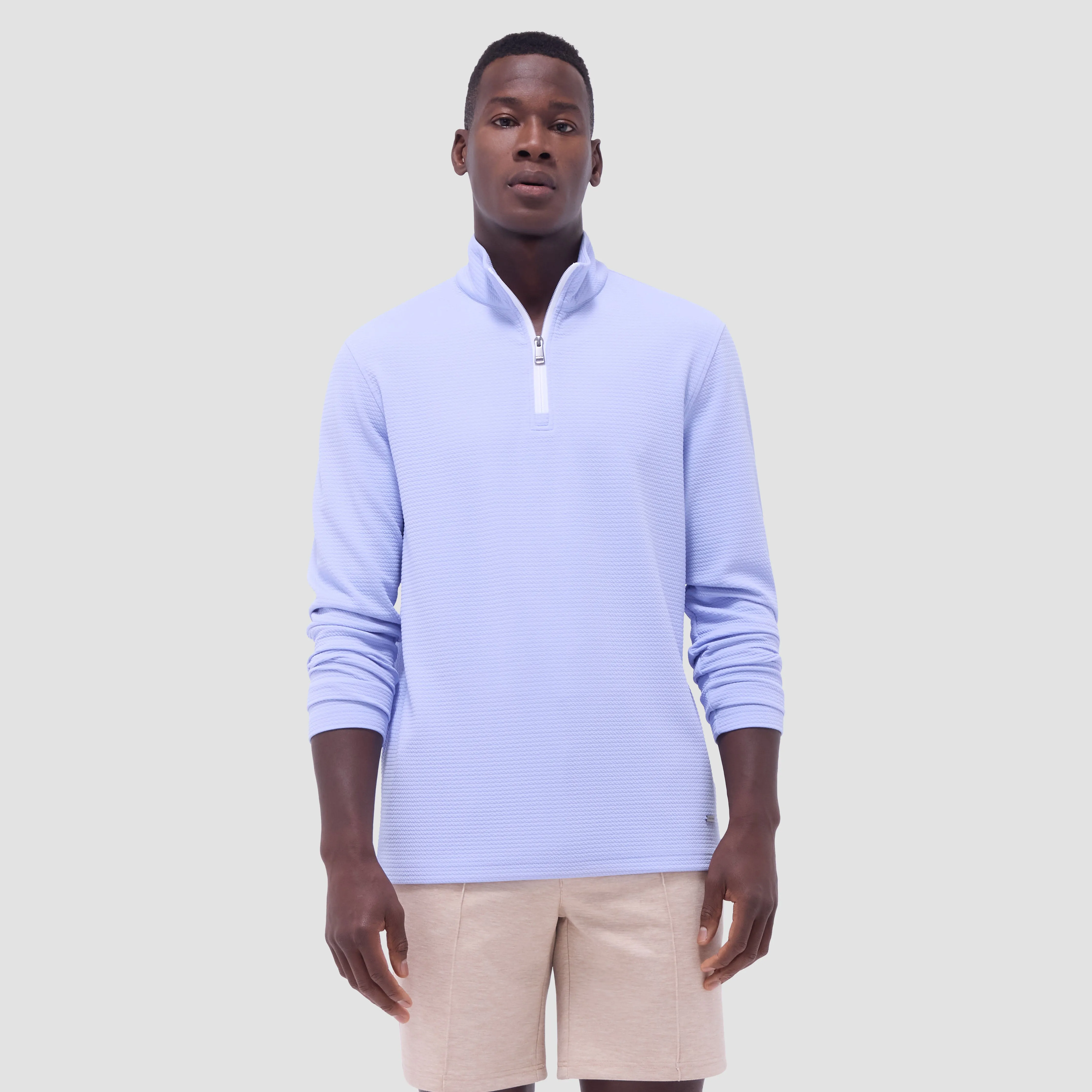 Textured Performance Quarter-Zip Pullover sold by Bugatchi product image thumbnail 2