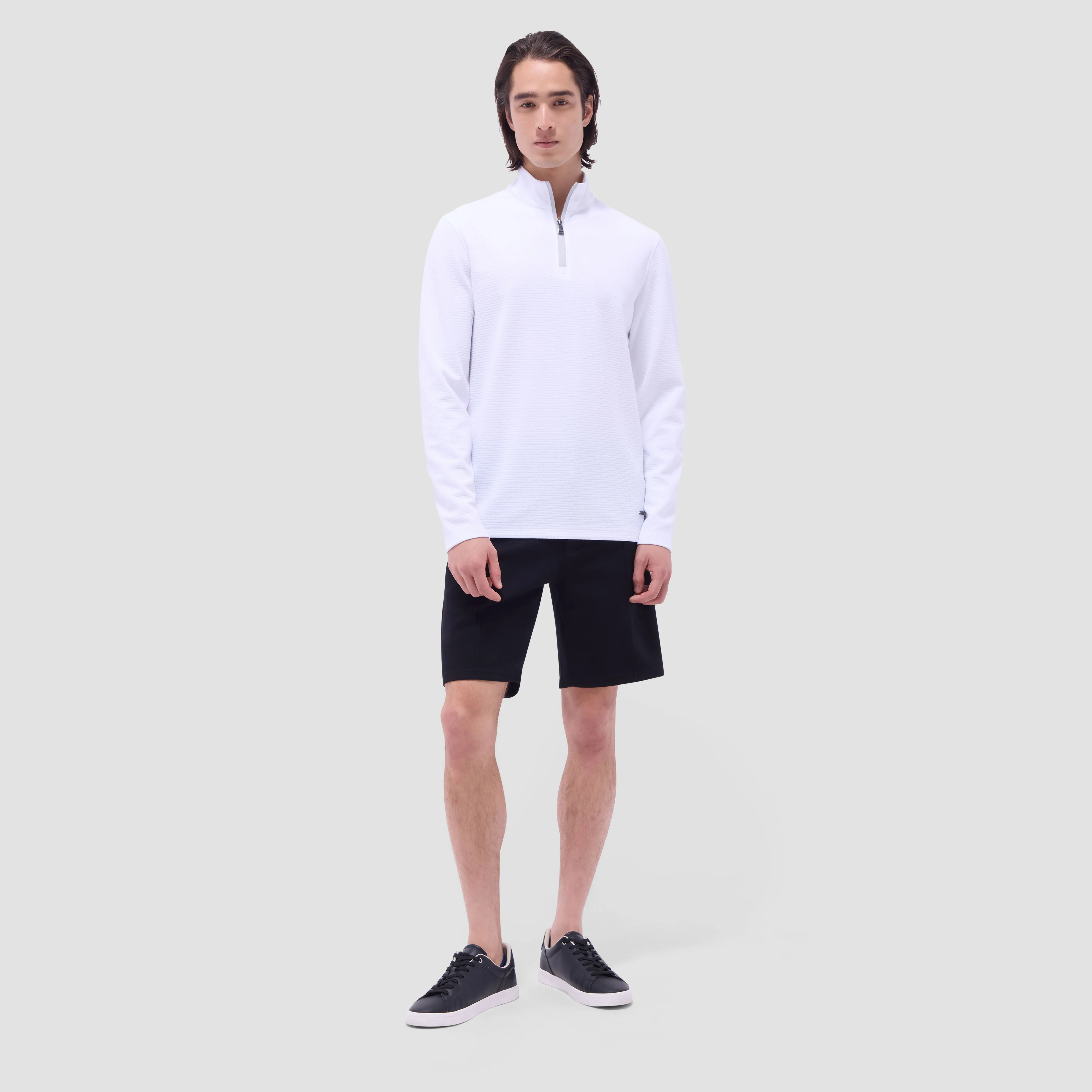 Textured Performance Quarter-Zip Pullover sold by Bugatchi product image thumbnail 5