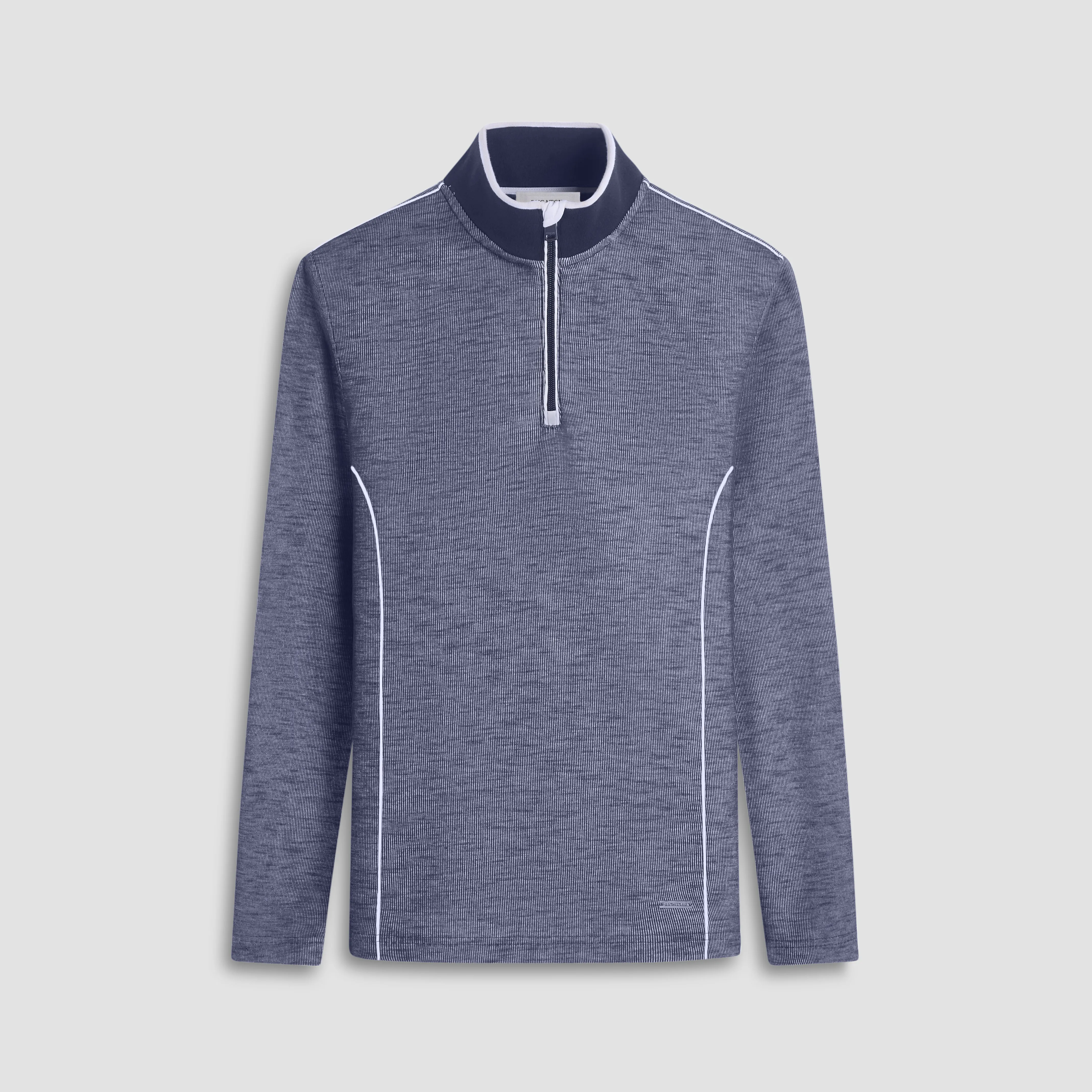 Jacquard Performance Quarter-Zip Pullover sold by Bugatchi