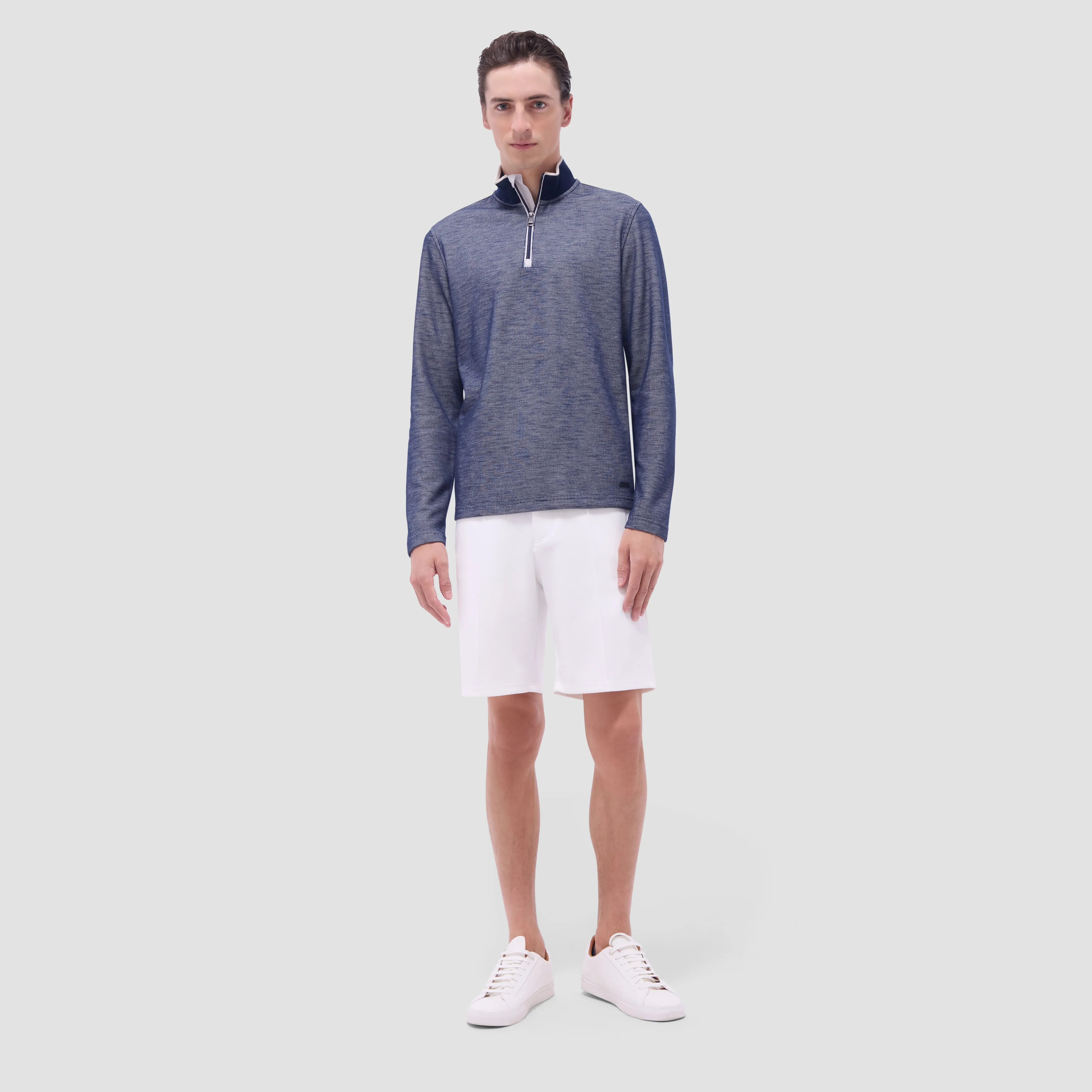 Jacquard Performance Quarter-Zip Pullover sold by Bugatchi product image thumbnail 5