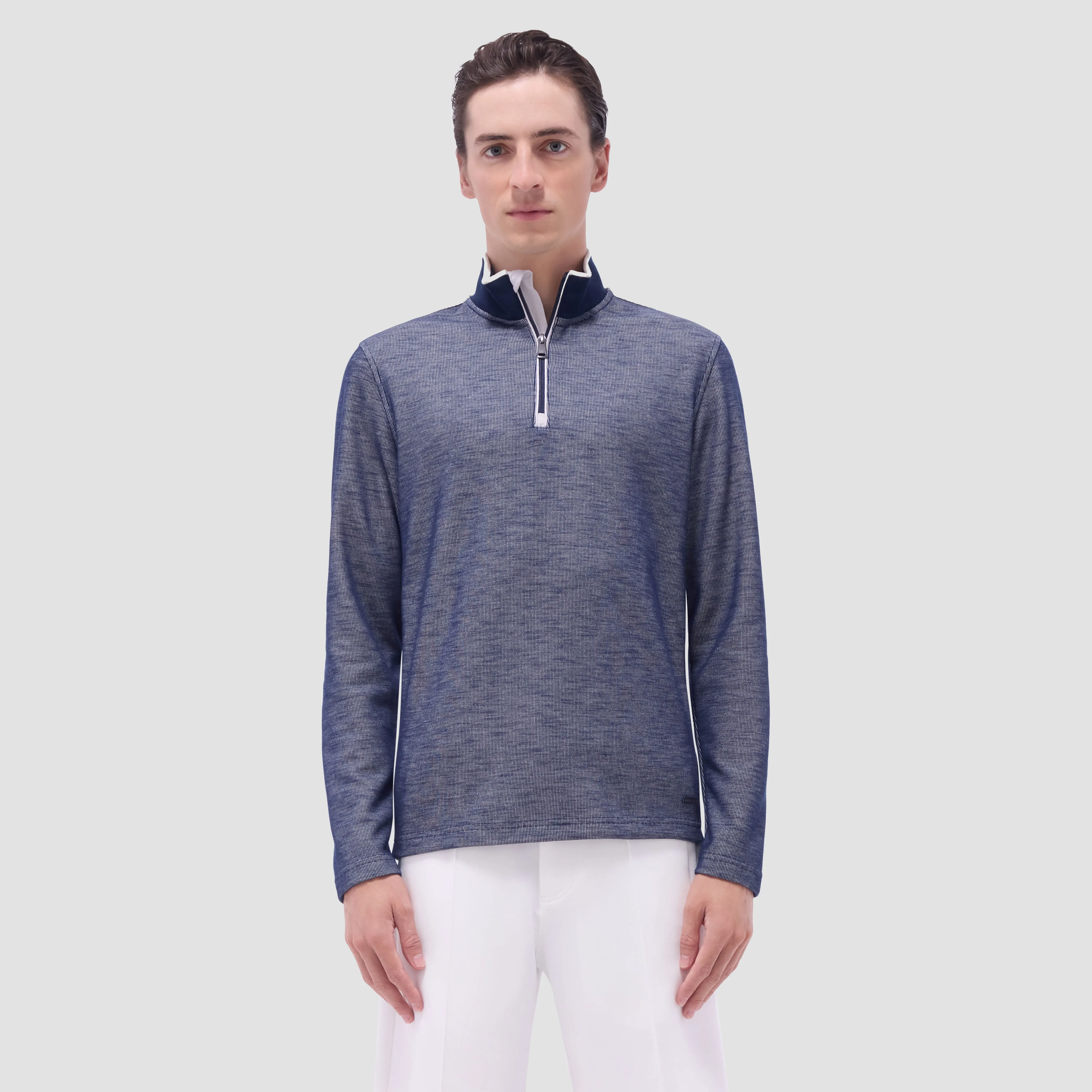 Jacquard Performance Quarter-Zip Pullover sold by Bugatchi product image thumbnail 2