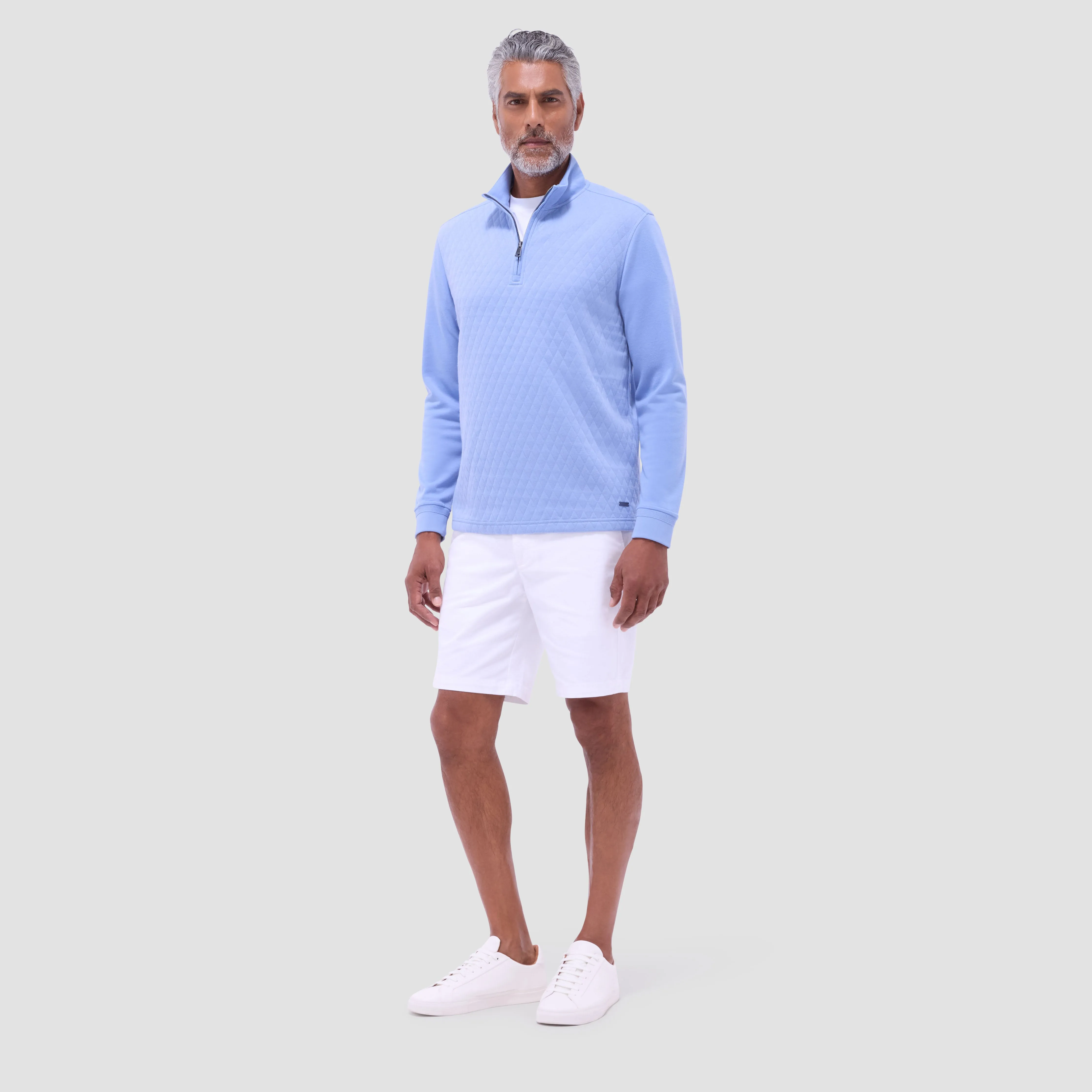 Diamond Quilt Performance Quarter-Zip Pullover sold by Bugatchi product image thumbnail 5