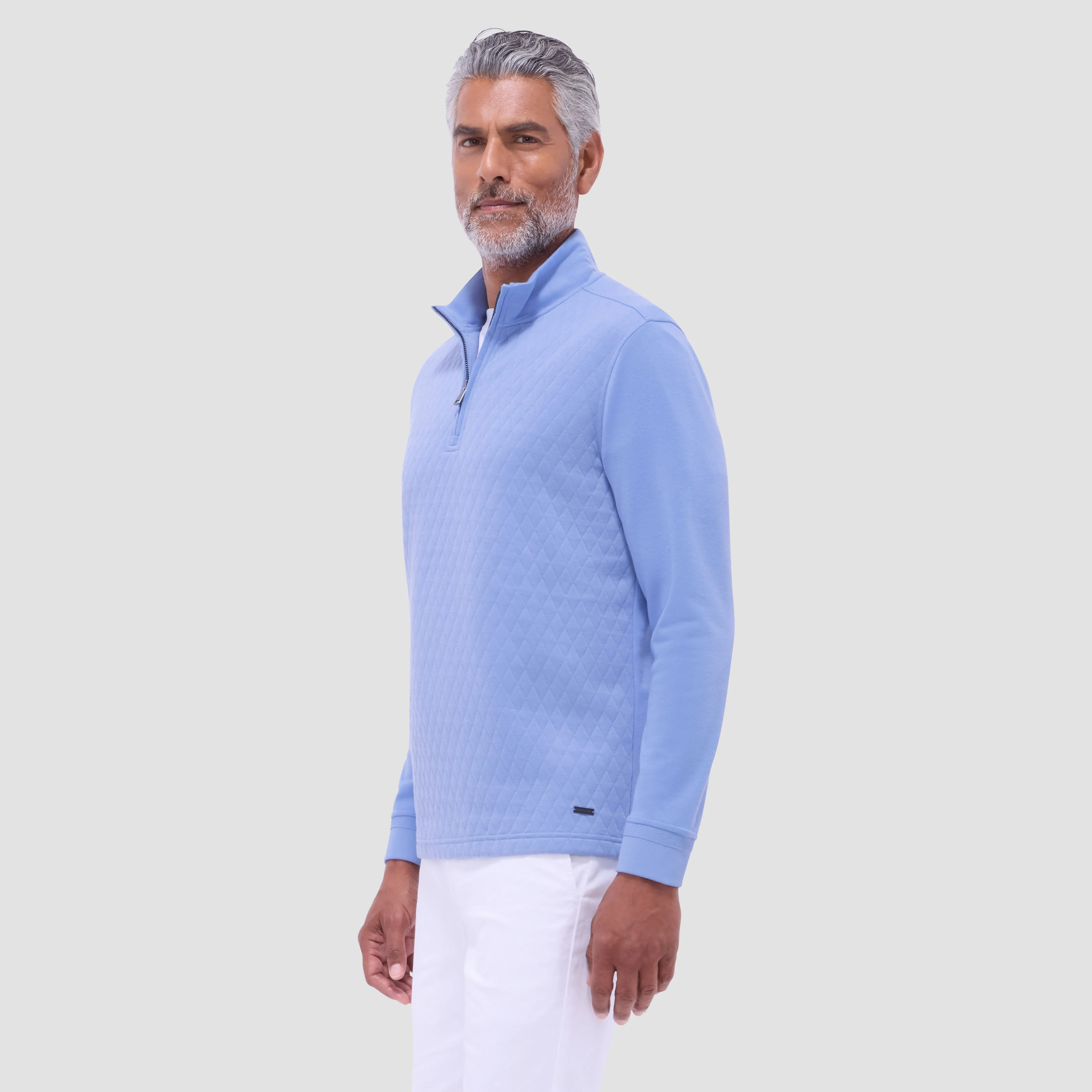 Diamond Quilt Performance Quarter-Zip Pullover sold by Bugatchi product image thumbnail 3