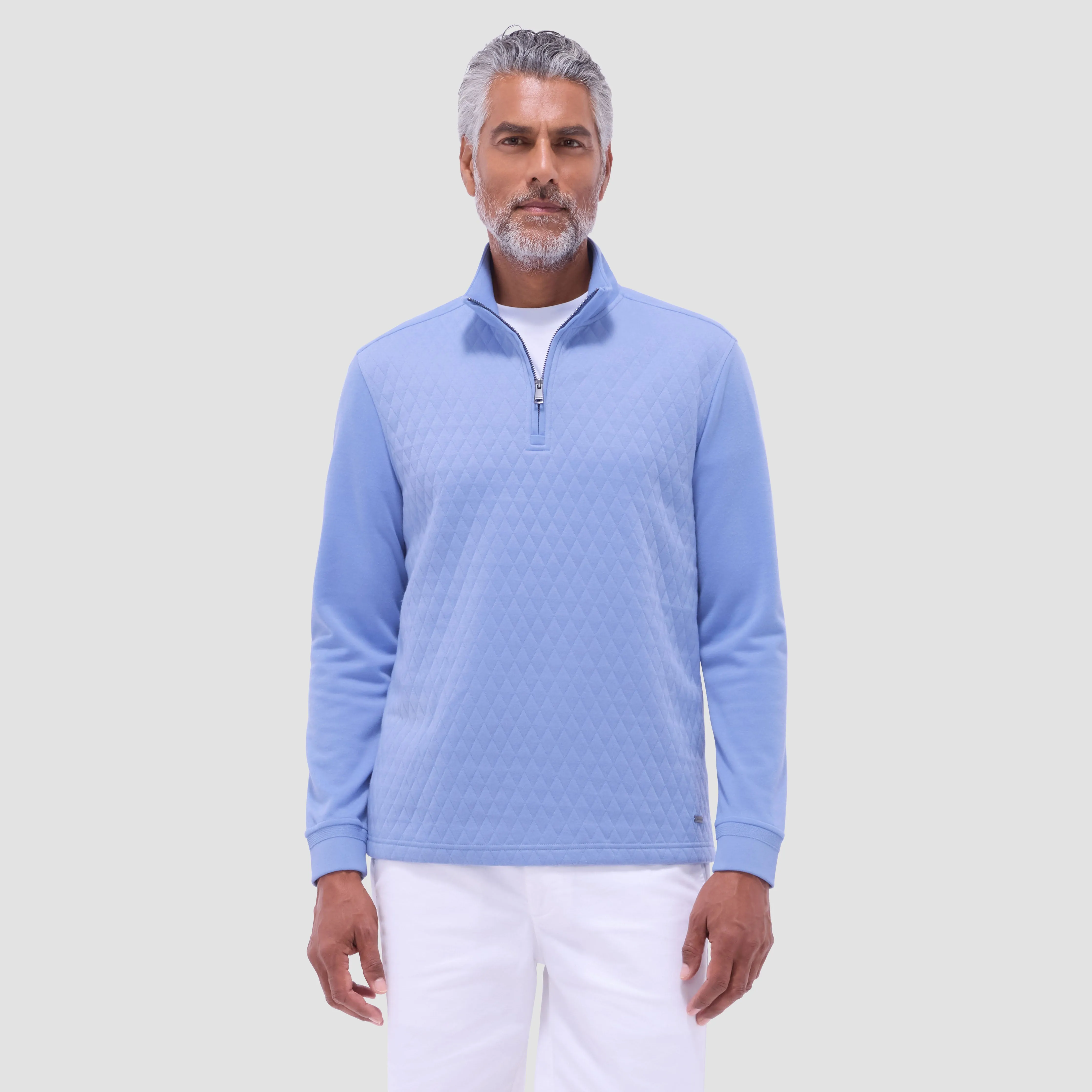 Diamond Quilt Performance Quarter-Zip Pullover sold by Bugatchi product image thumbnail 2