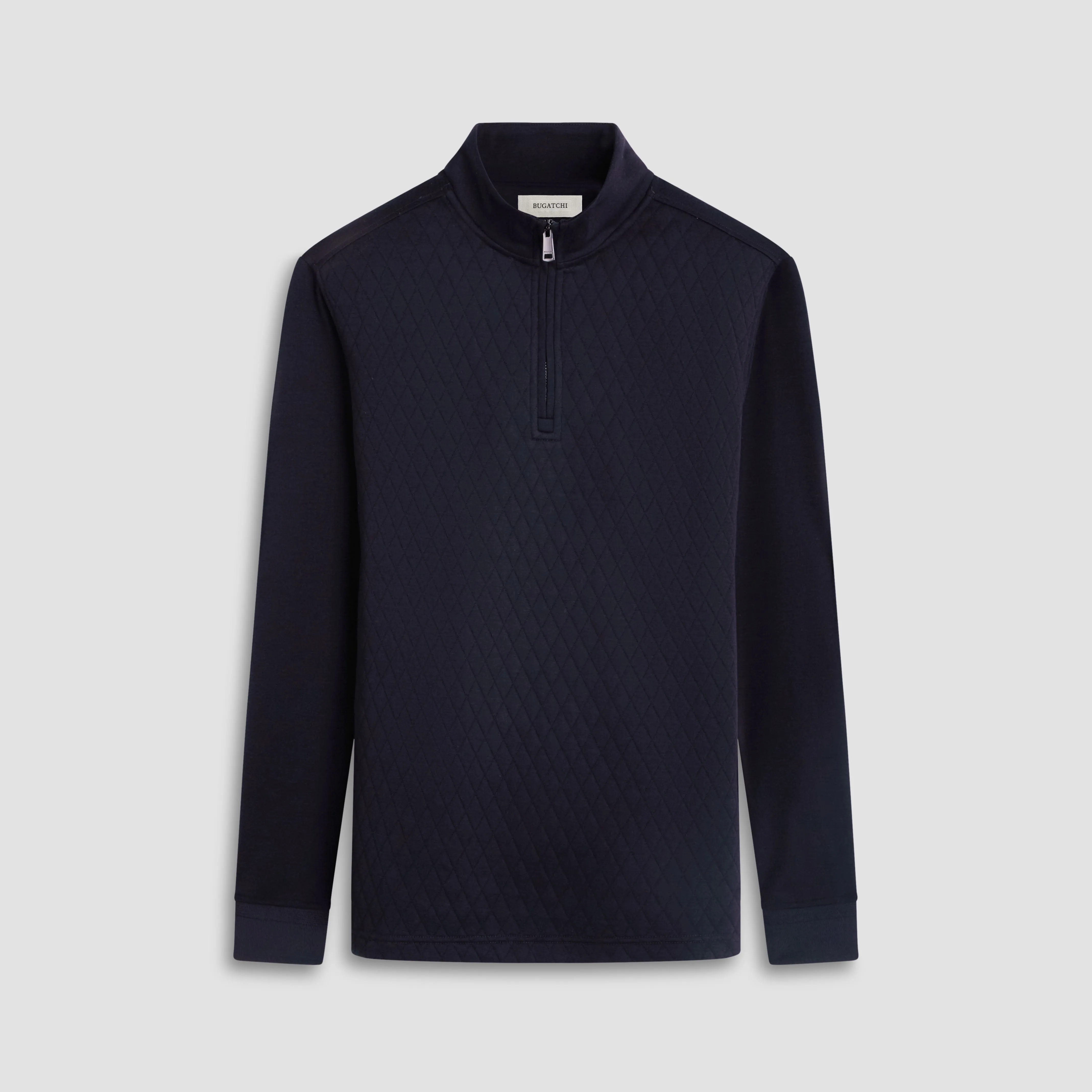Diamond Quilt Performance Quarter-Zip Pullover sold by Bugatchi