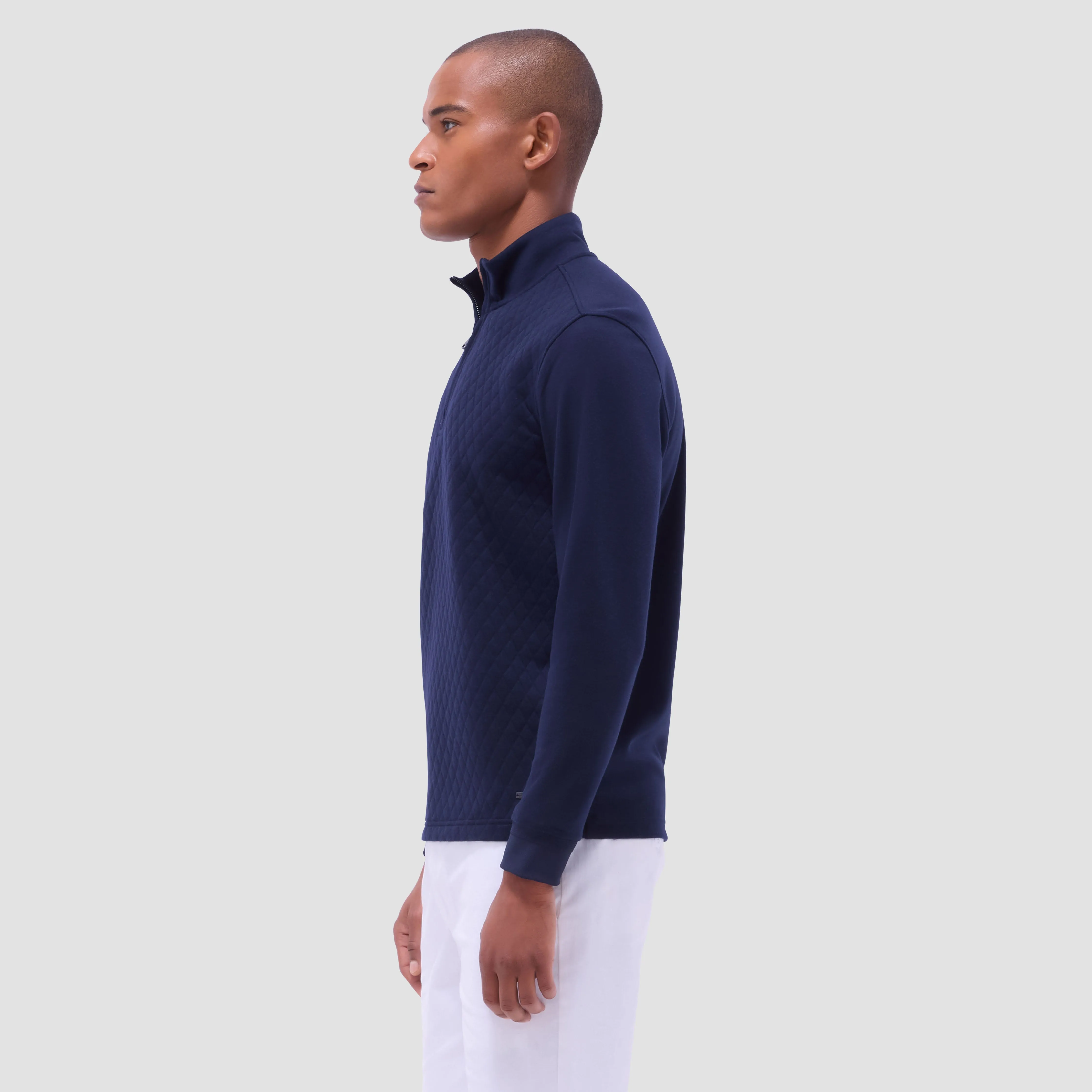 Diamond Quilt Performance Quarter-Zip Pullover sold by Bugatchi product image thumbnail 3