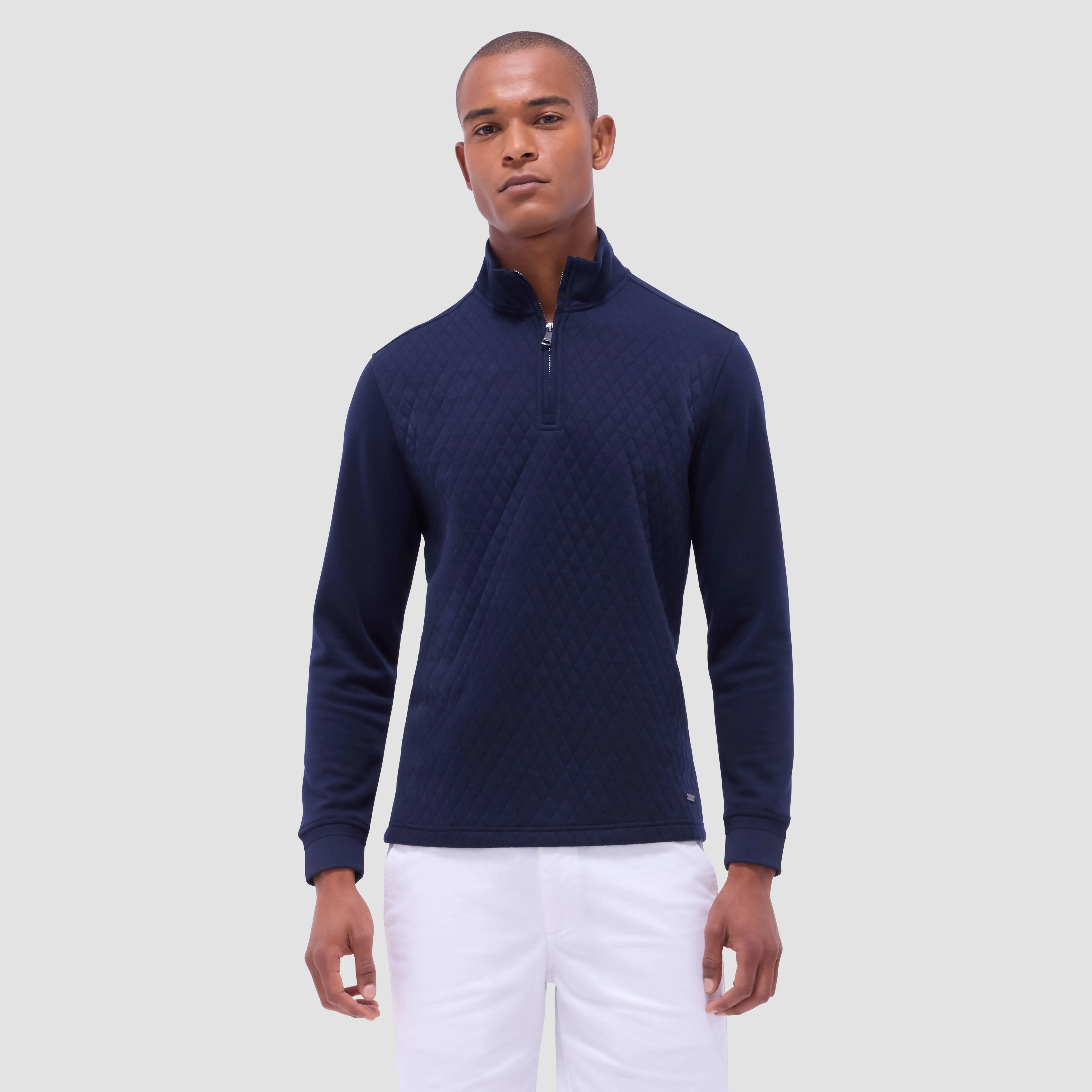 Diamond Quilt Performance Quarter-Zip Pullover sold by Bugatchi product image thumbnail 2