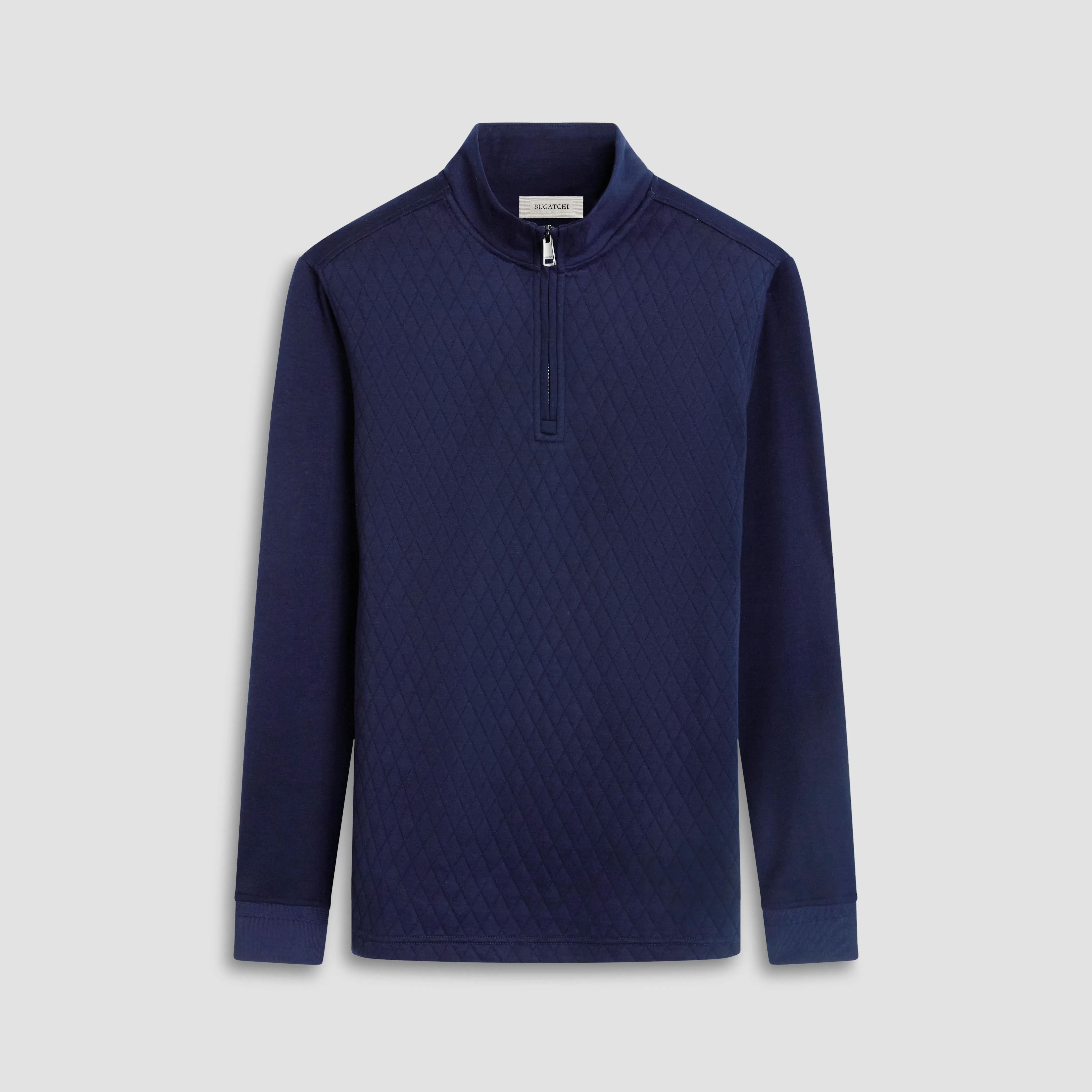 Diamond Quilt Performance Quarter-Zip Pullover sold by Bugatchi