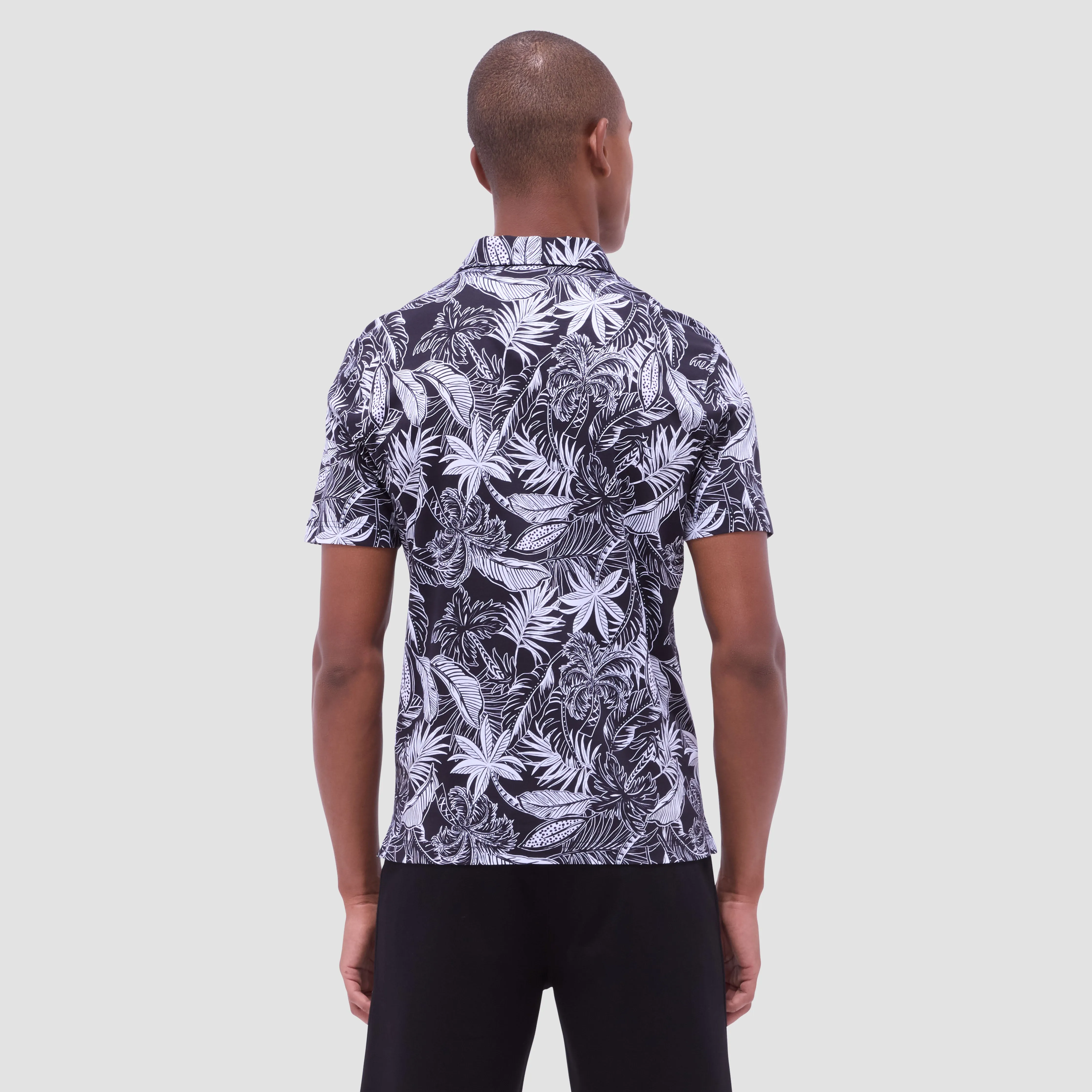 Hendrix Tropical Leaf Print Polo Shirt sold by Bugatchi product image thumbnail 4