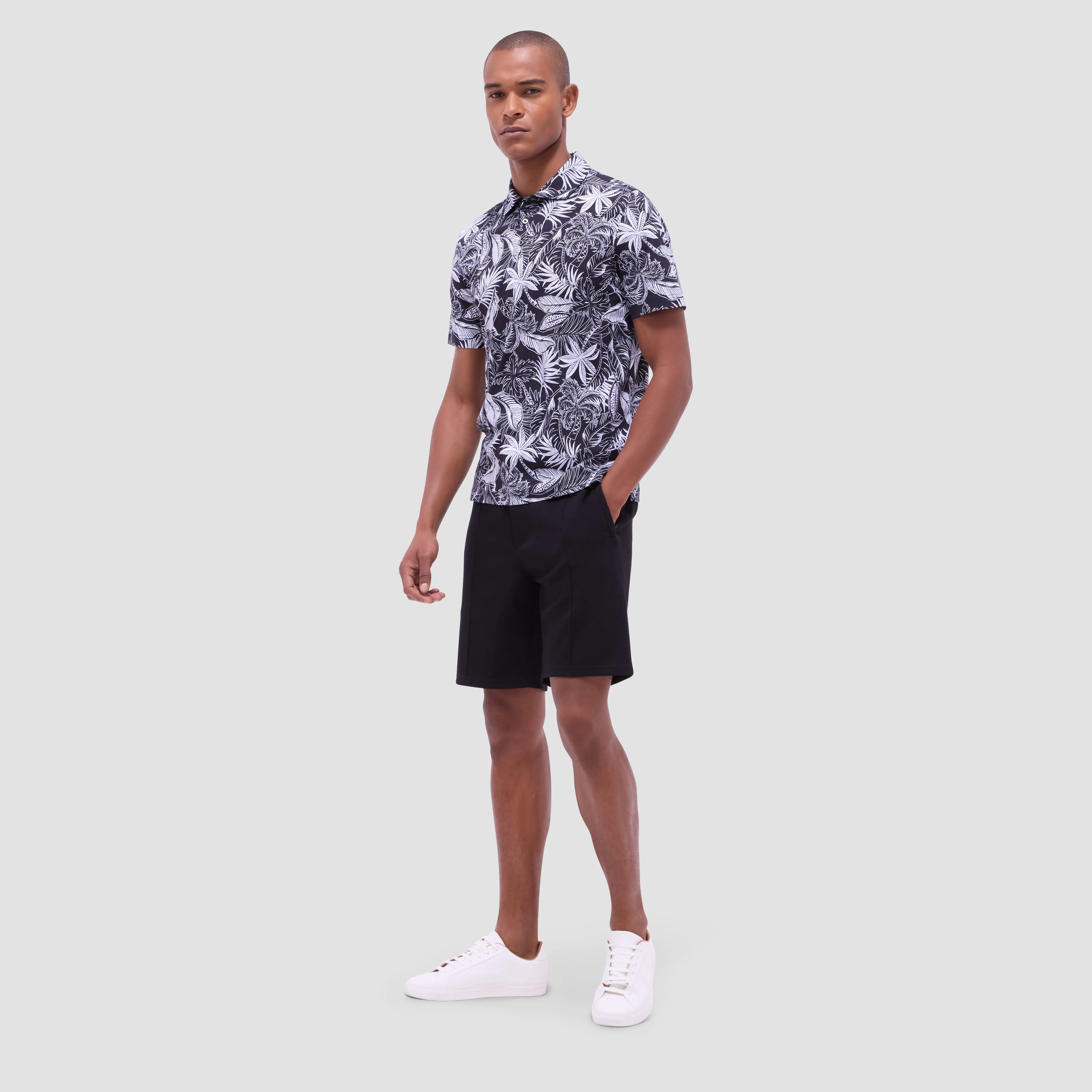 Hendrix Tropical Leaf Print Polo Shirt sold by Bugatchi product image thumbnail 5