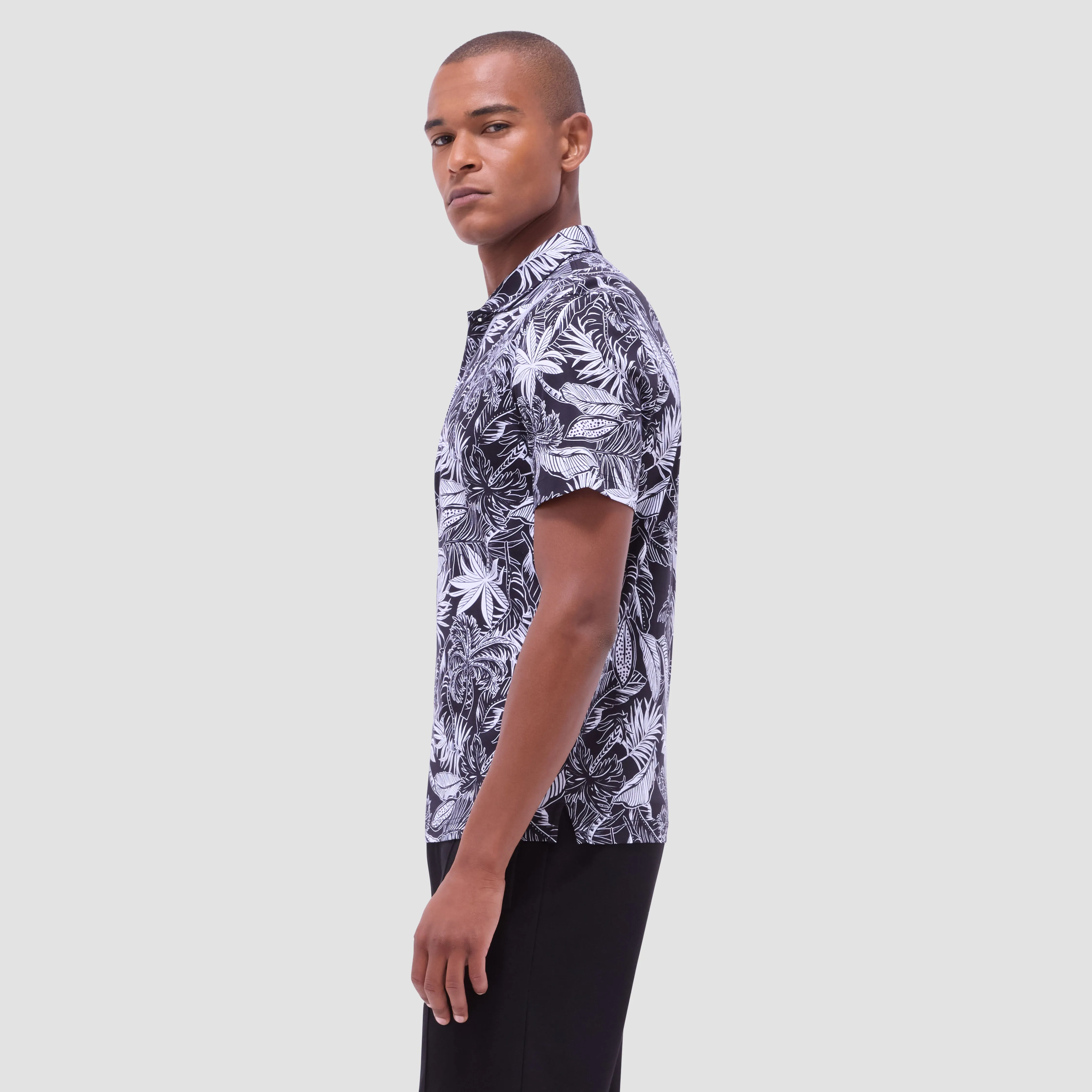 Hendrix Tropical Leaf Print Polo Shirt sold by Bugatchi product image thumbnail 3