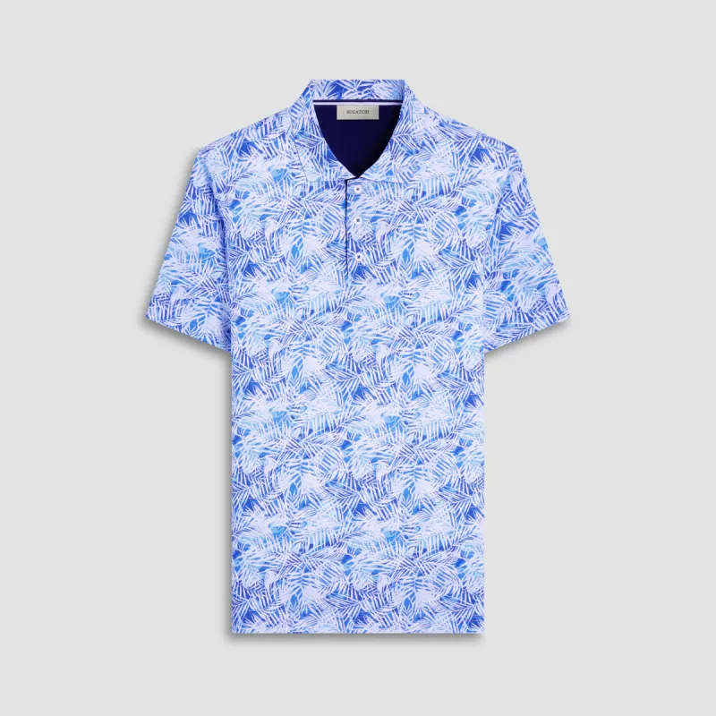 Hendrix Leaf Print Polo Shirt sold by Bugatchi