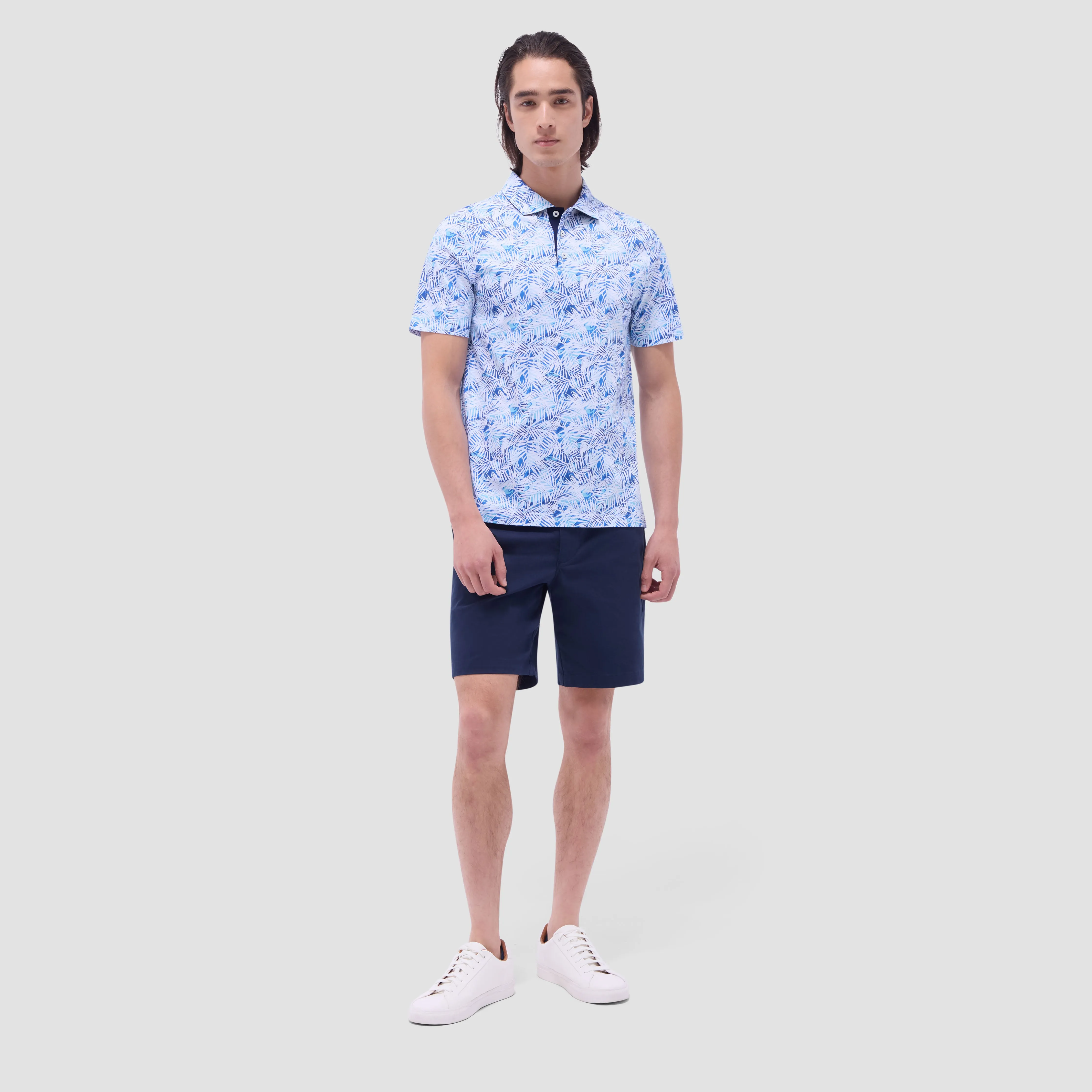 Hendrix Leaf Print Polo Shirt sold by Bugatchi product image thumbnail 5