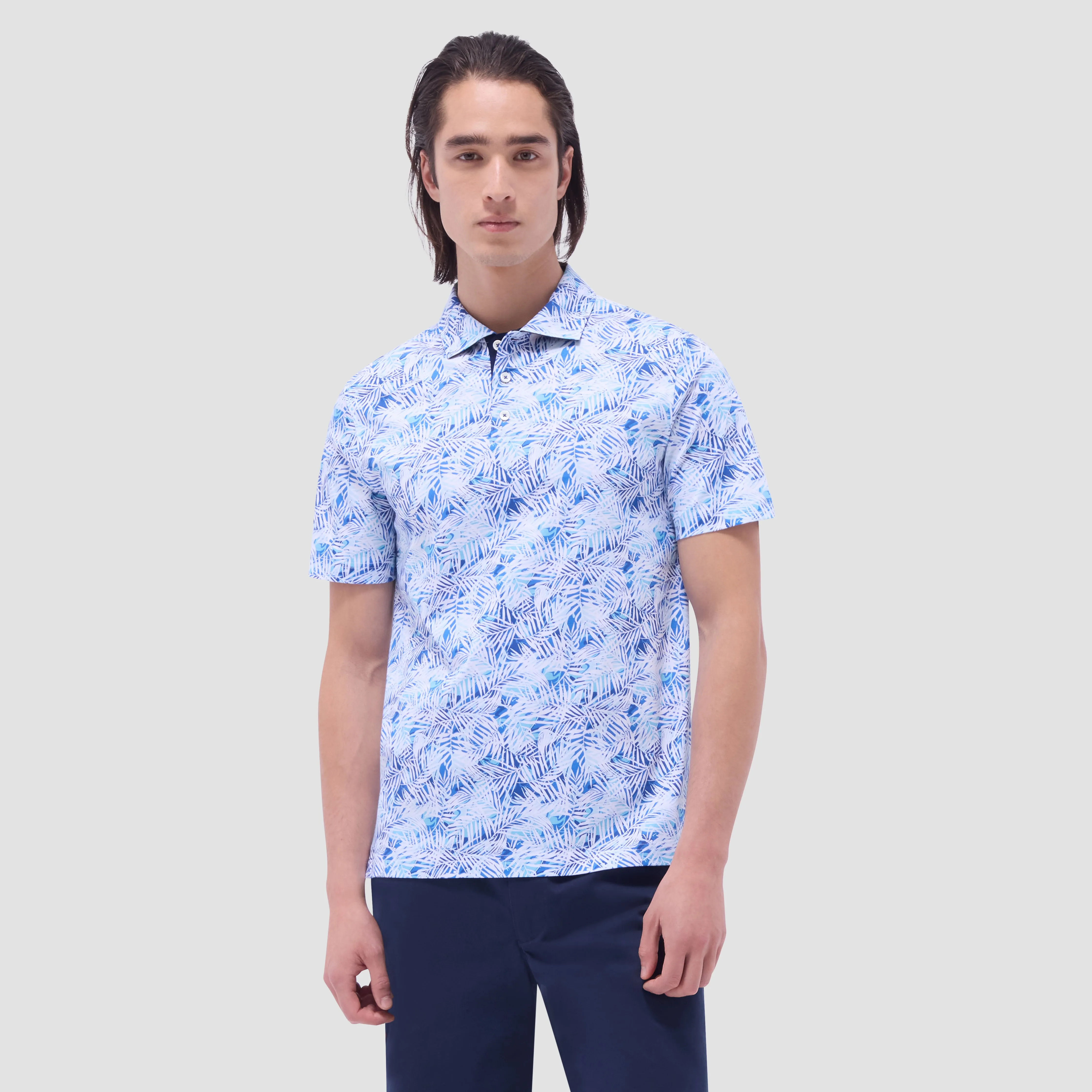 Hendrix Leaf Print Polo Shirt sold by Bugatchi product image thumbnail 2