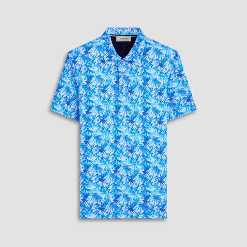Hendrix Leaf Print Polo Shirt sold by Bugatchi