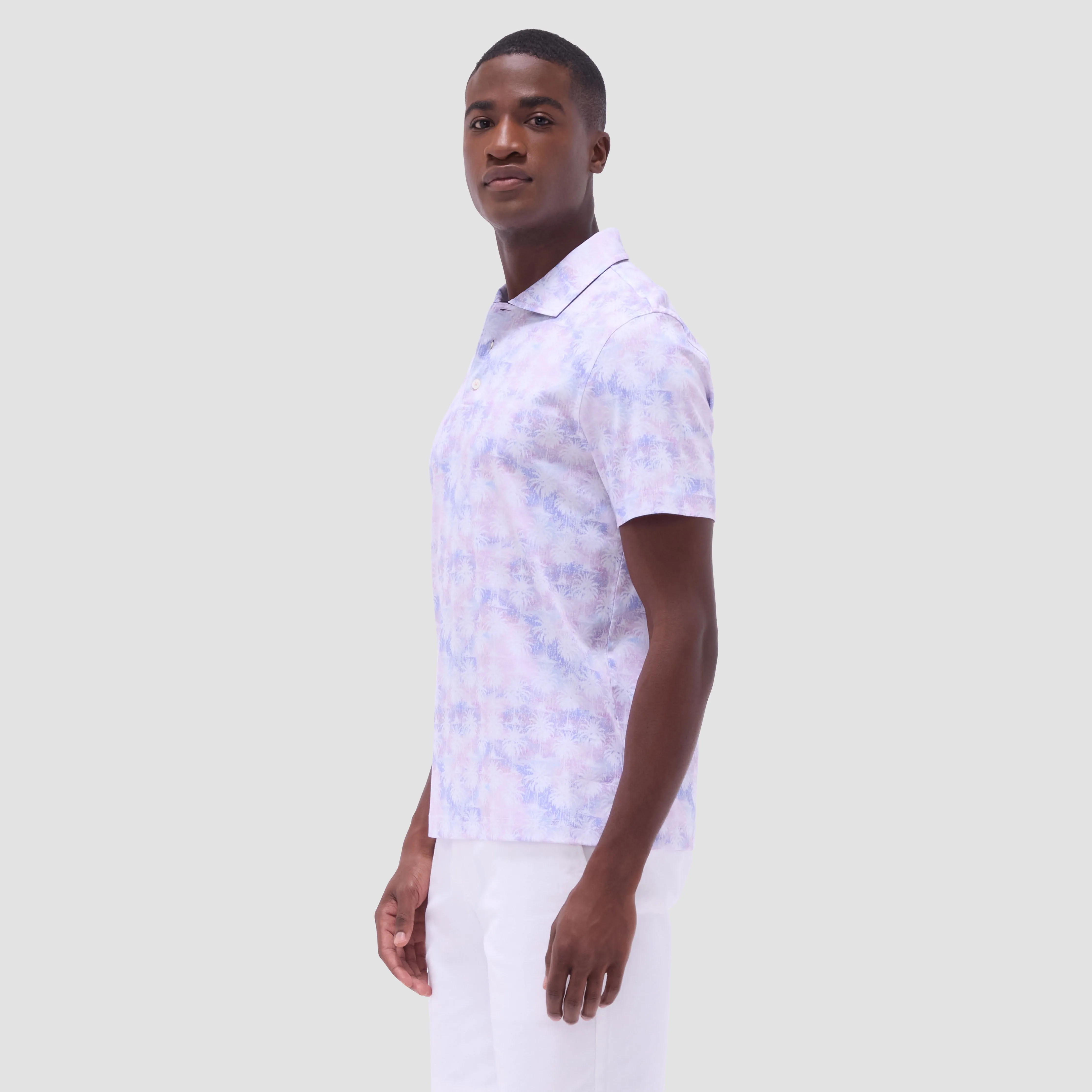 Hendrix Watercolor Palm Tree Polo Shirt sold by Bugatchi product image thumbnail 3