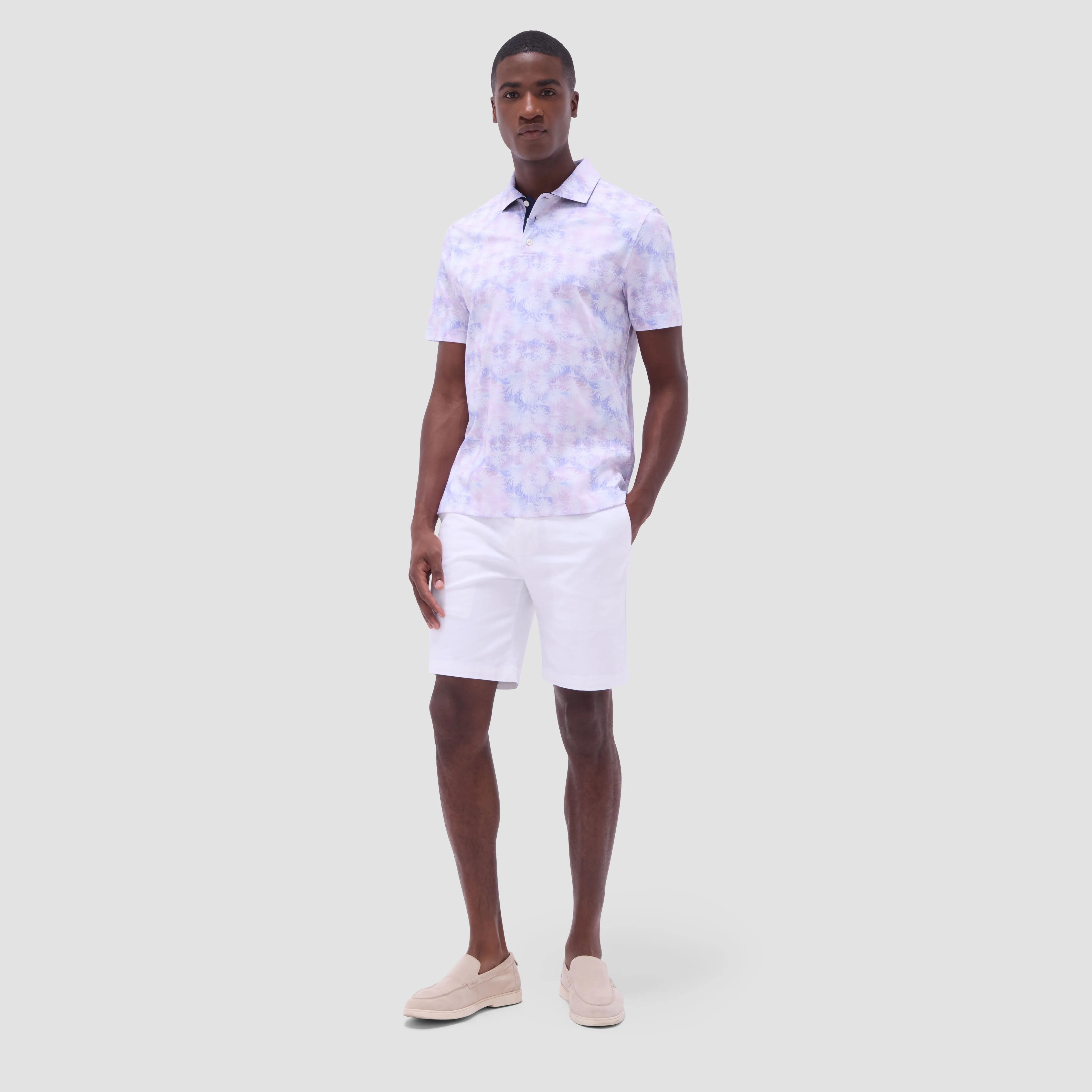 Hendrix Watercolor Palm Tree Polo Shirt sold by Bugatchi product image thumbnail 5