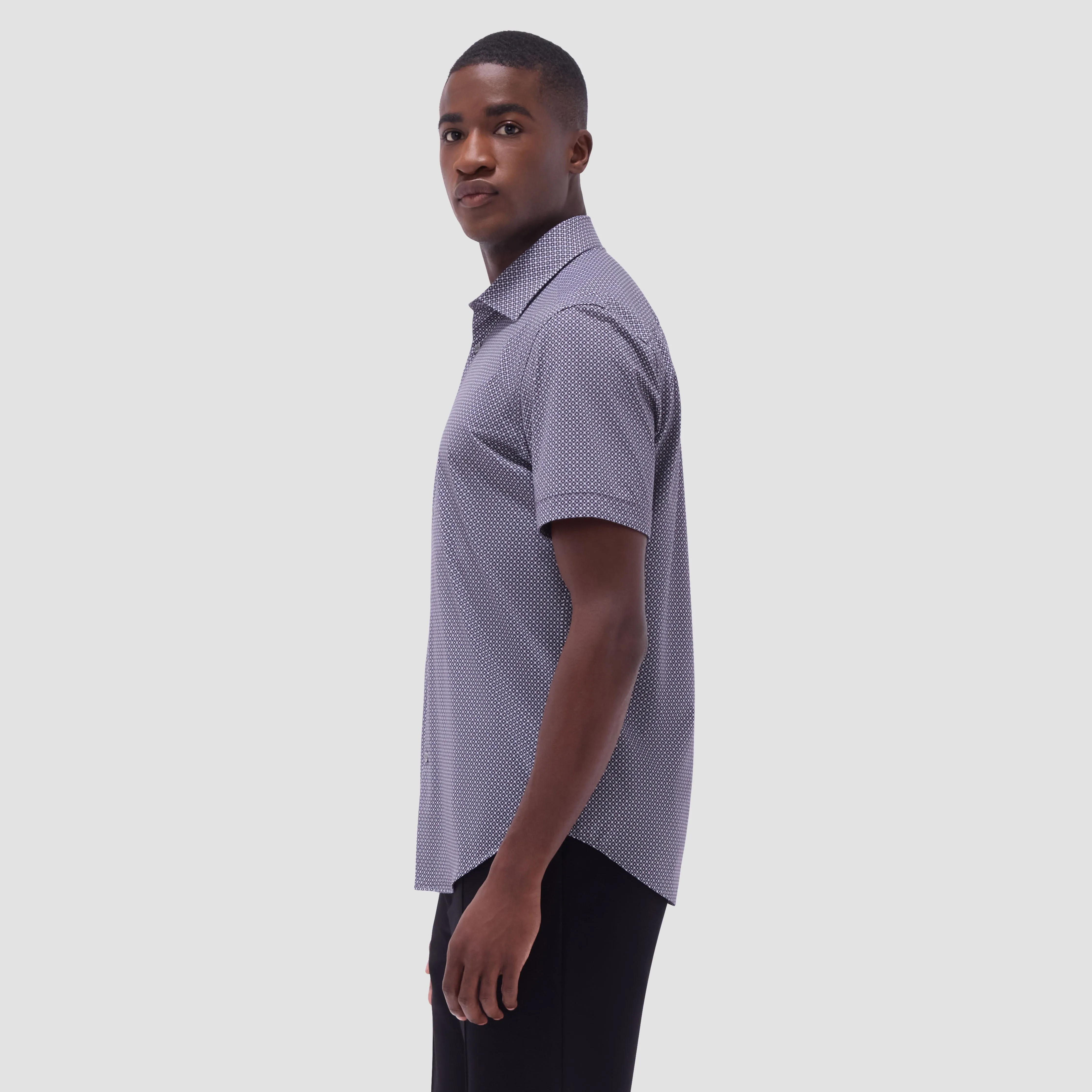 Miles Geometric OoohCotton Short-Sleeve Shirt sold by Bugatchi product image thumbnail 3