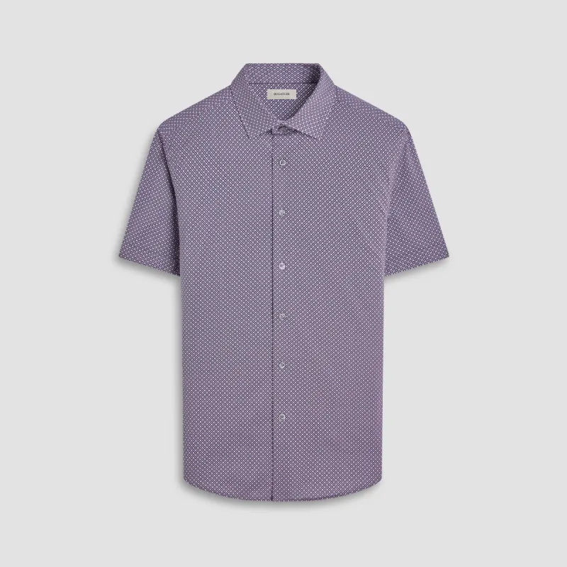 Miles Geometric OoohCotton Short-Sleeve Shirt sold by Bugatchi