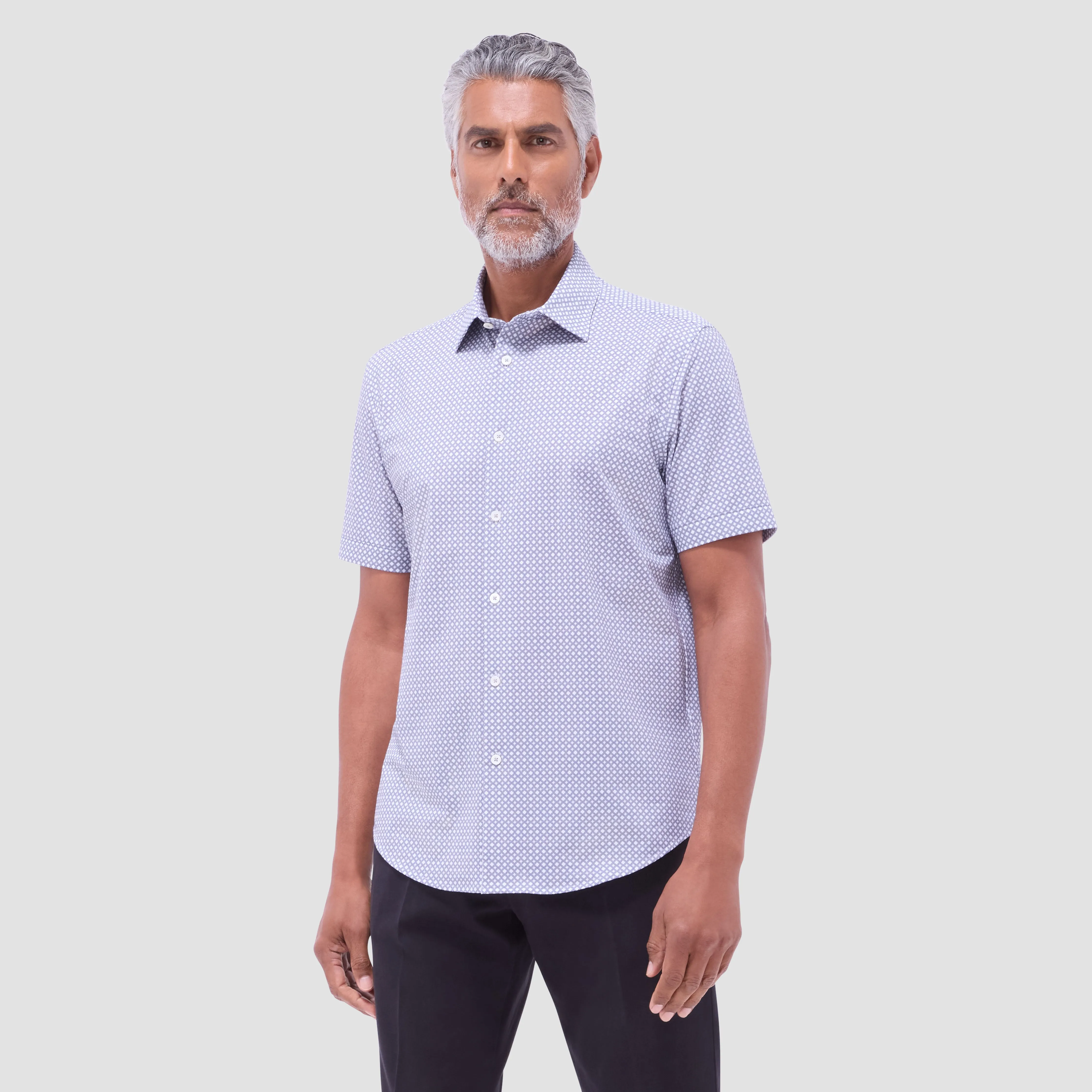 Miles Geometric OoohCotton Short-Sleeve Shirt sold by Bugatchi product image thumbnail 2