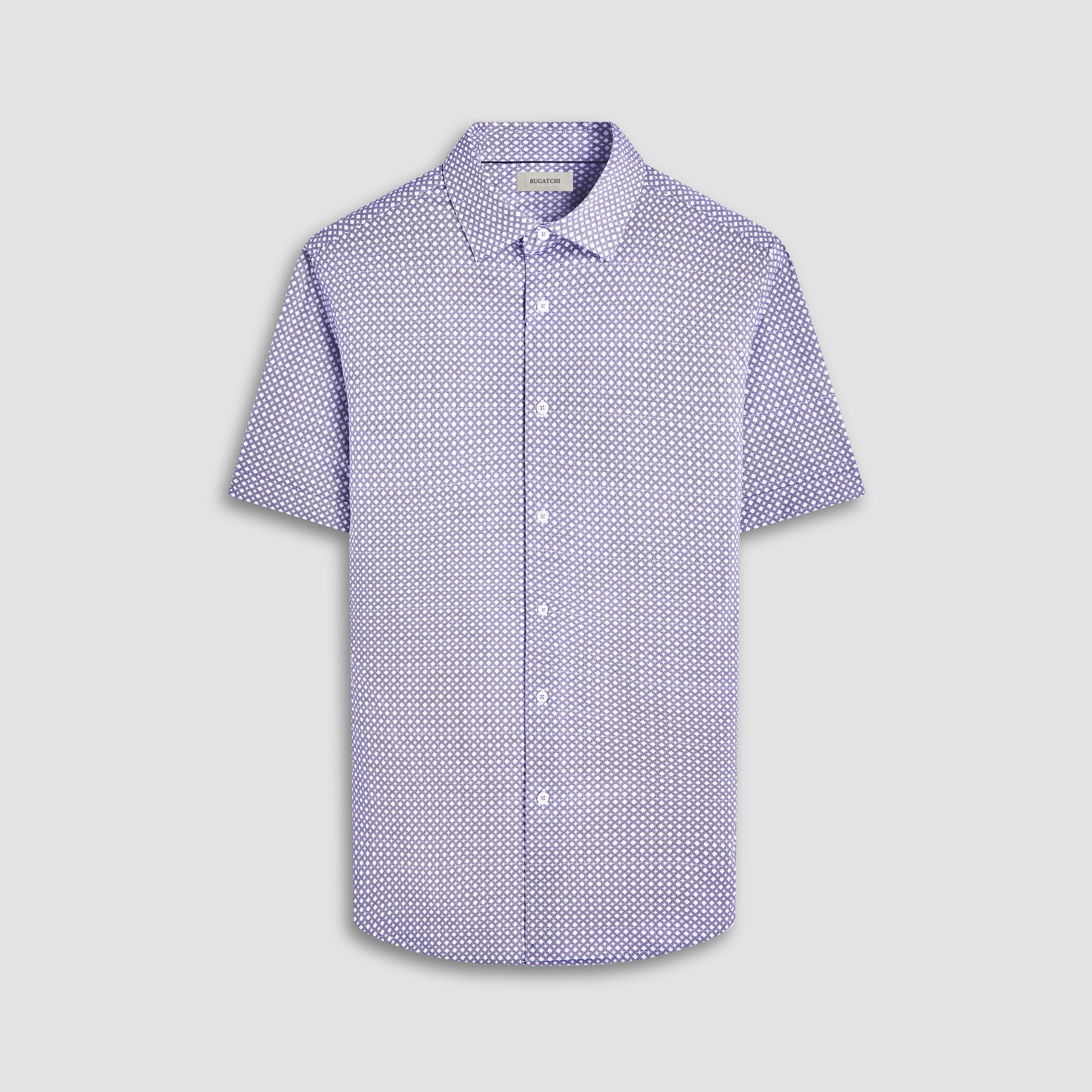 Miles Geometric OoohCotton Short-Sleeve Shirt sold by Bugatchi