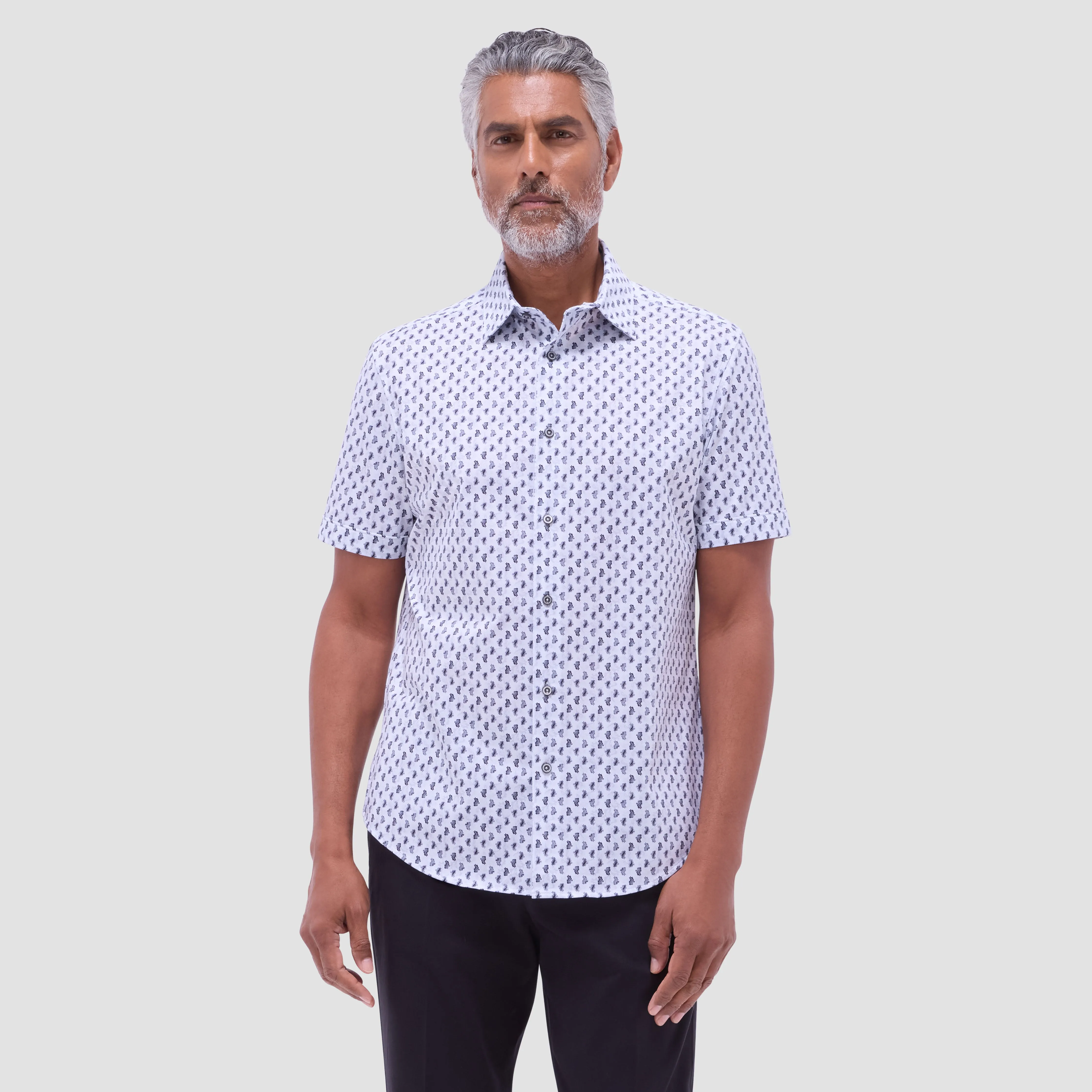 Miles Paisley OoohCotton Short-Sleeve Shirt sold by Bugatchi product image thumbnail 2